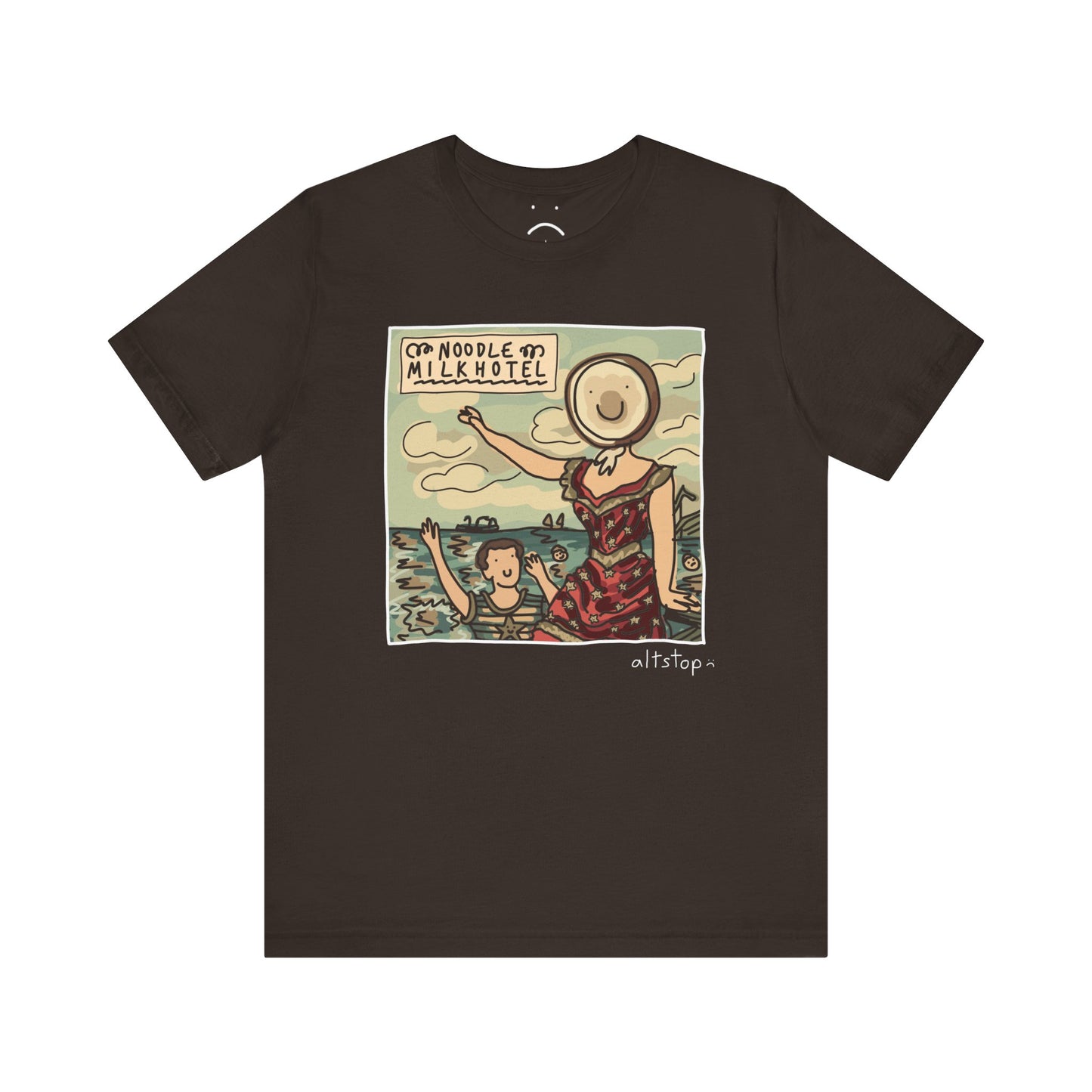 noodle milk hotel over the beach day deluxe tee