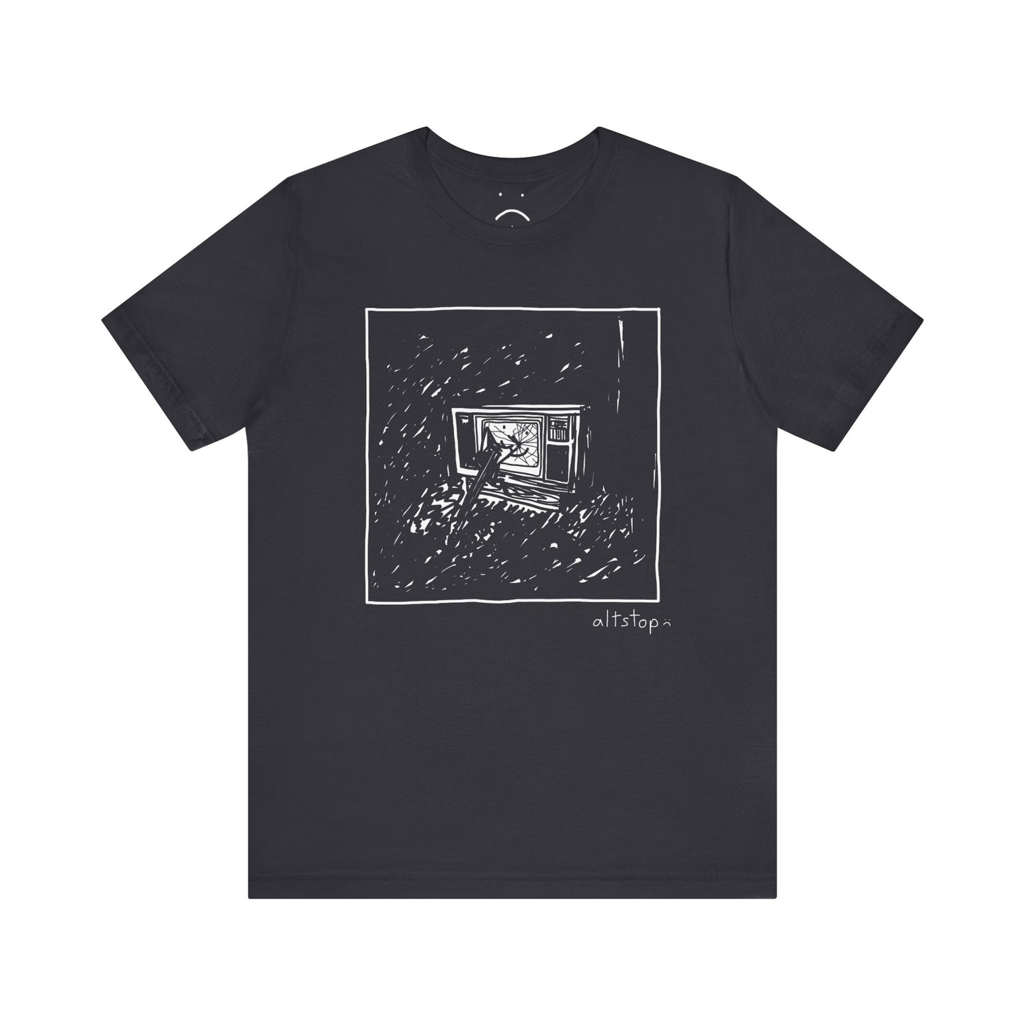 guitar smashed into tv tee