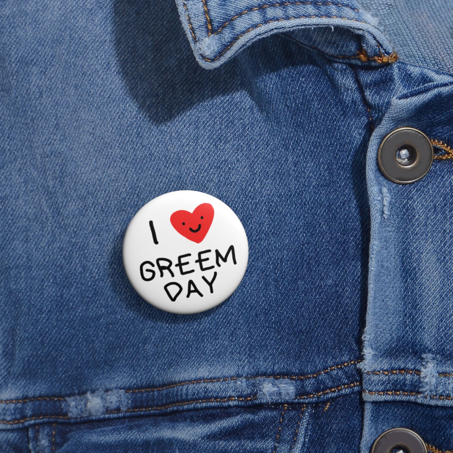 i <3 greem day pin