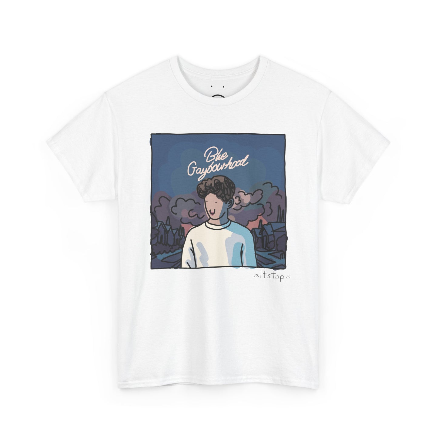 blue gaybourhood deluxe tee