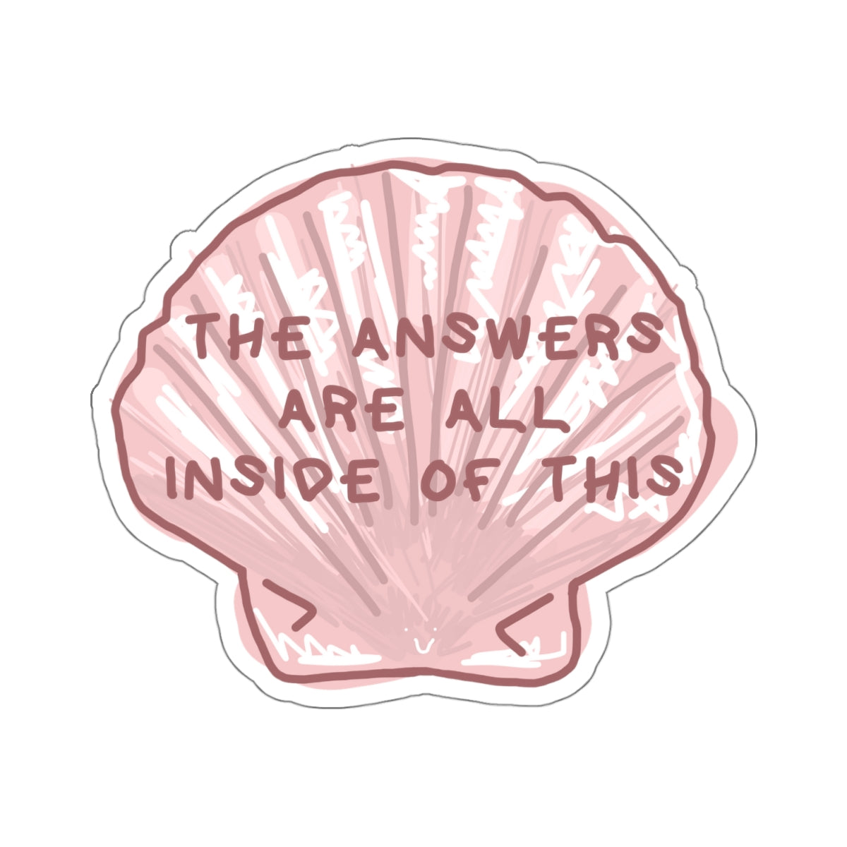 pink seashell sticker #2