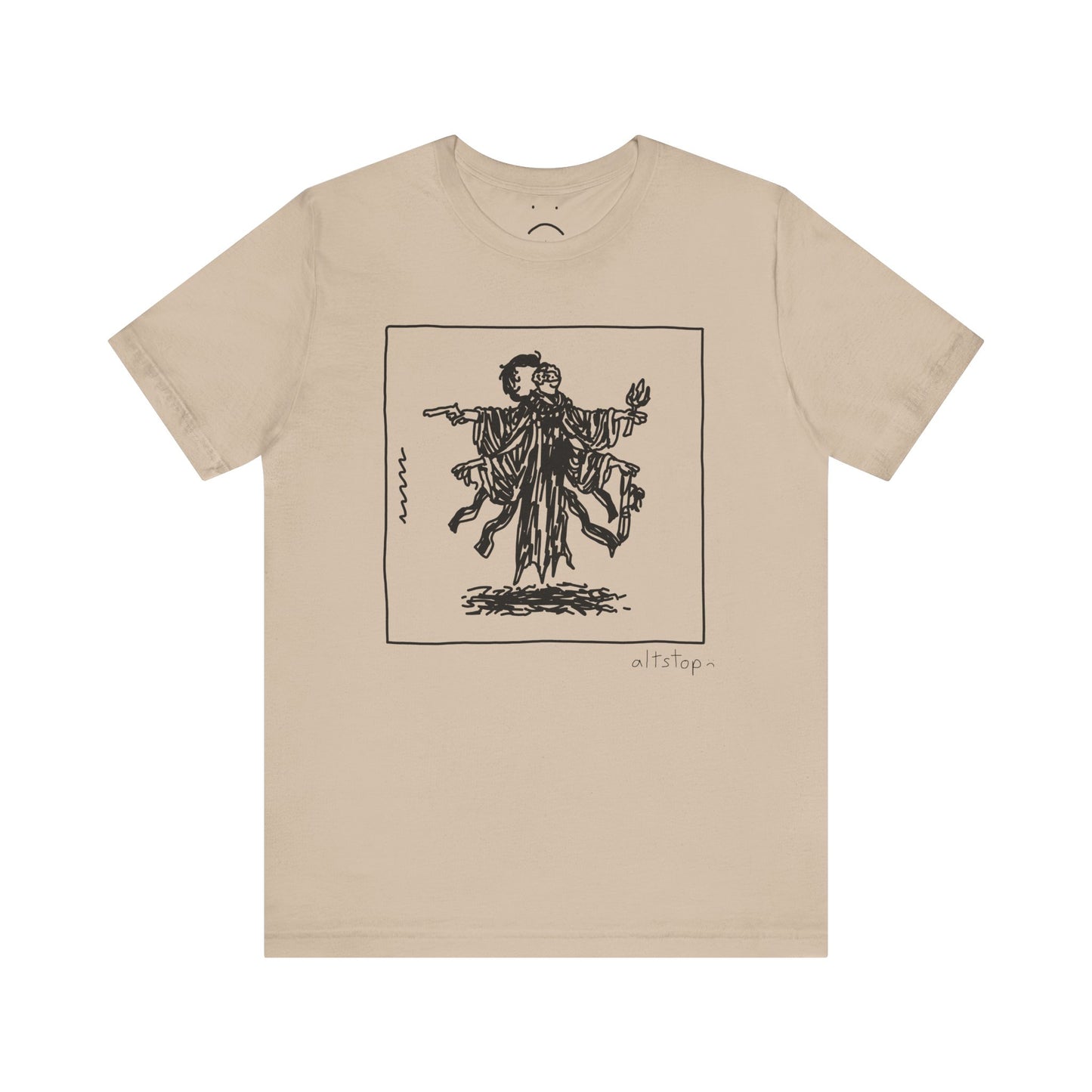 four-handed floating knight tee
