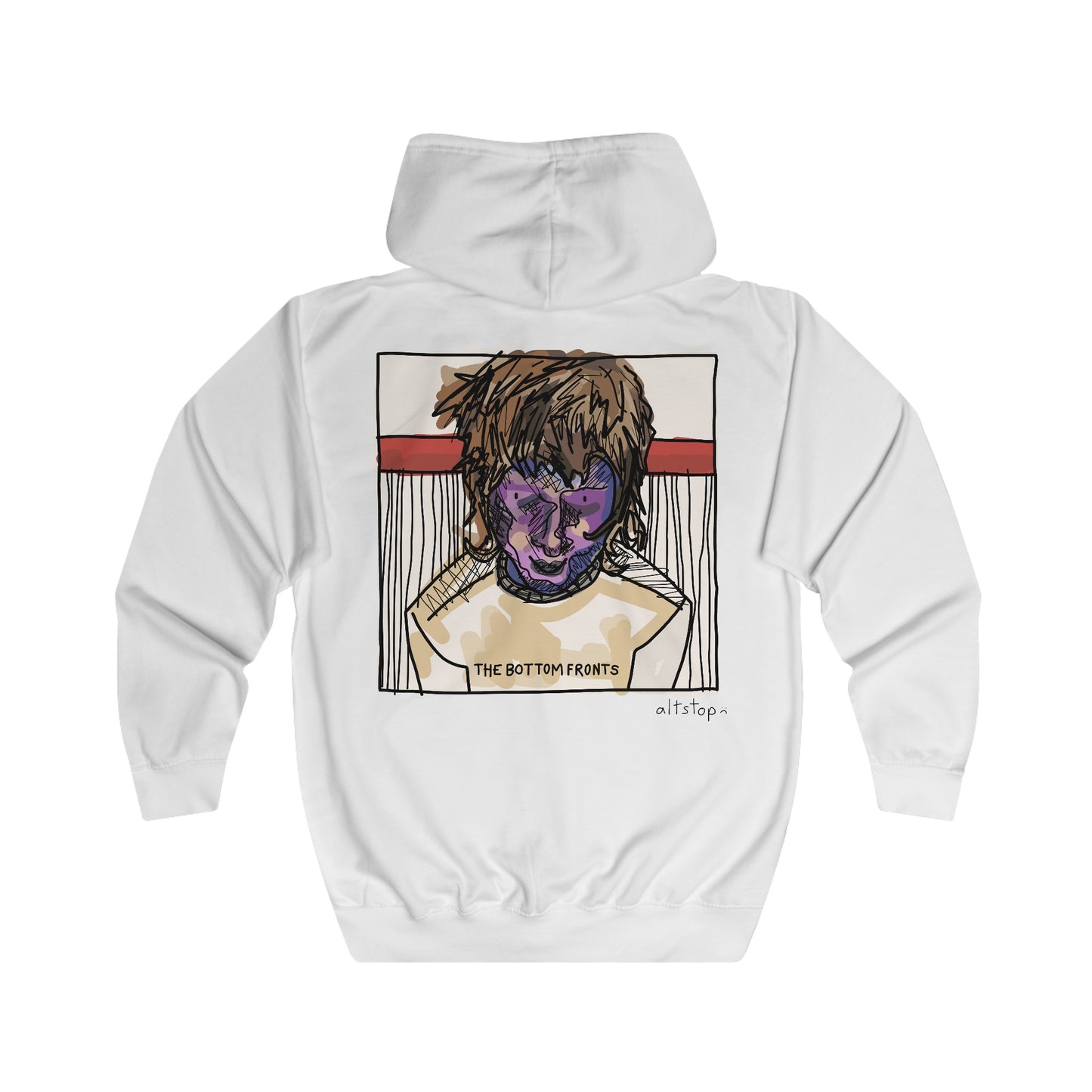 the bottom fronts zip hoodie