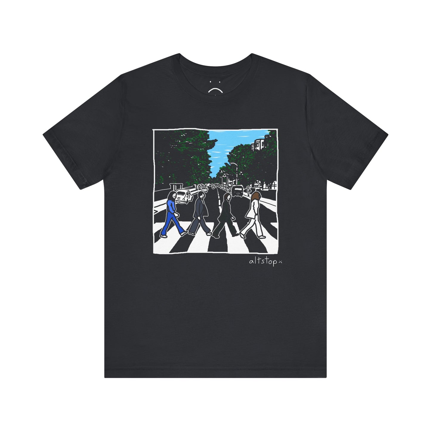 four brits in the crosswalk deluxe tee