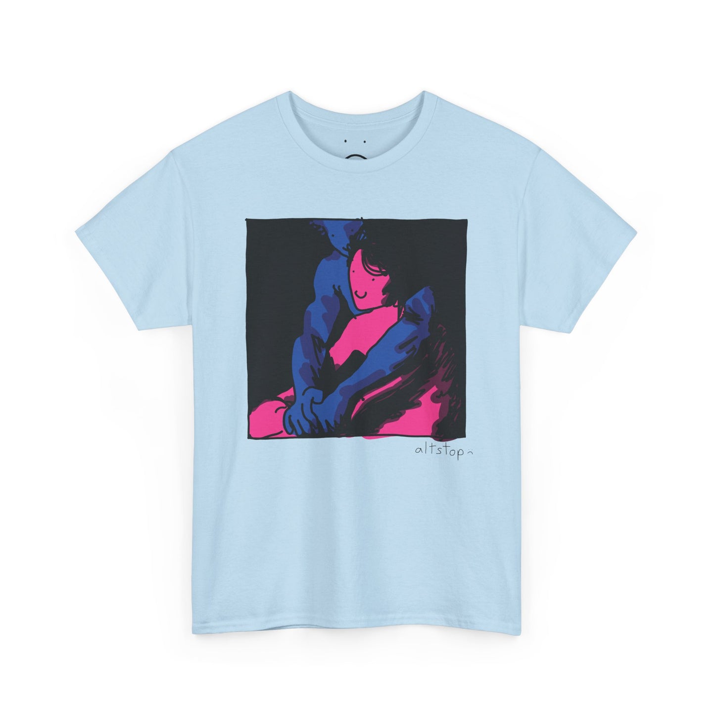 blue man pink woman deluxe tee