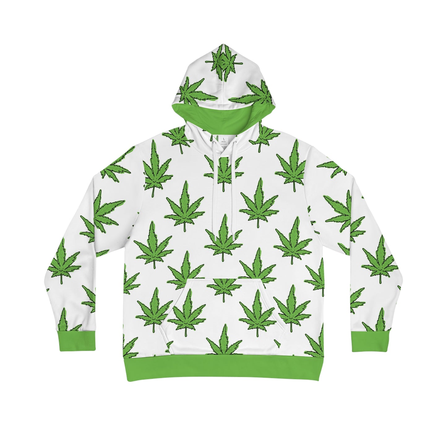 happy weed print hoodie