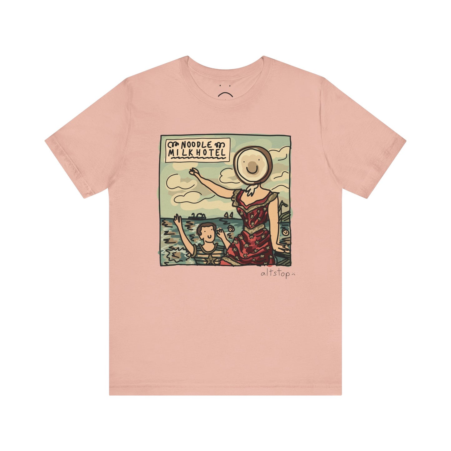 noodle milk hotel over the beach day deluxe tee