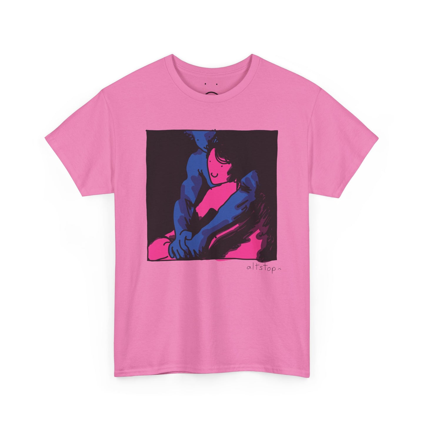 blue man pink woman deluxe tee