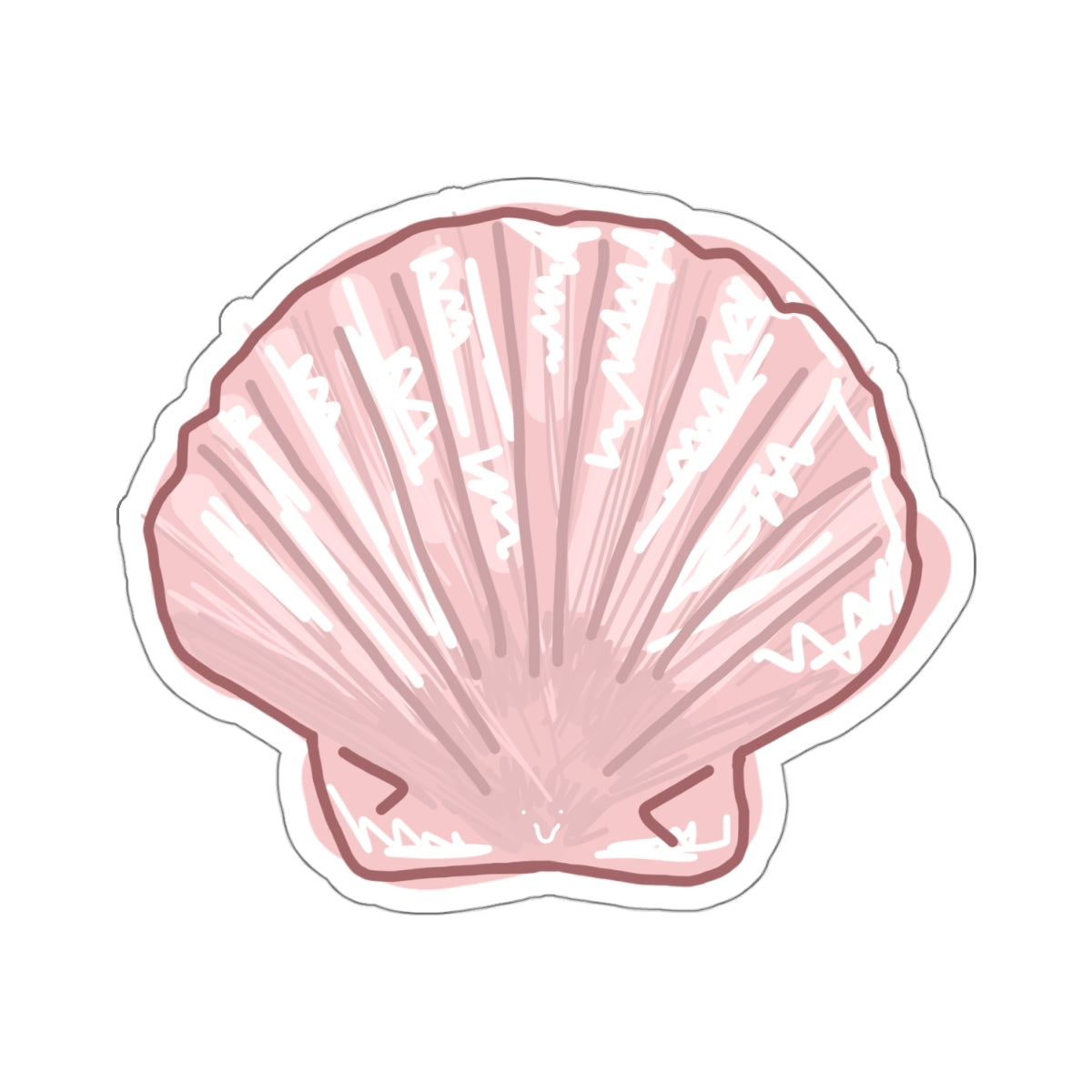 pink seashell sticker #1