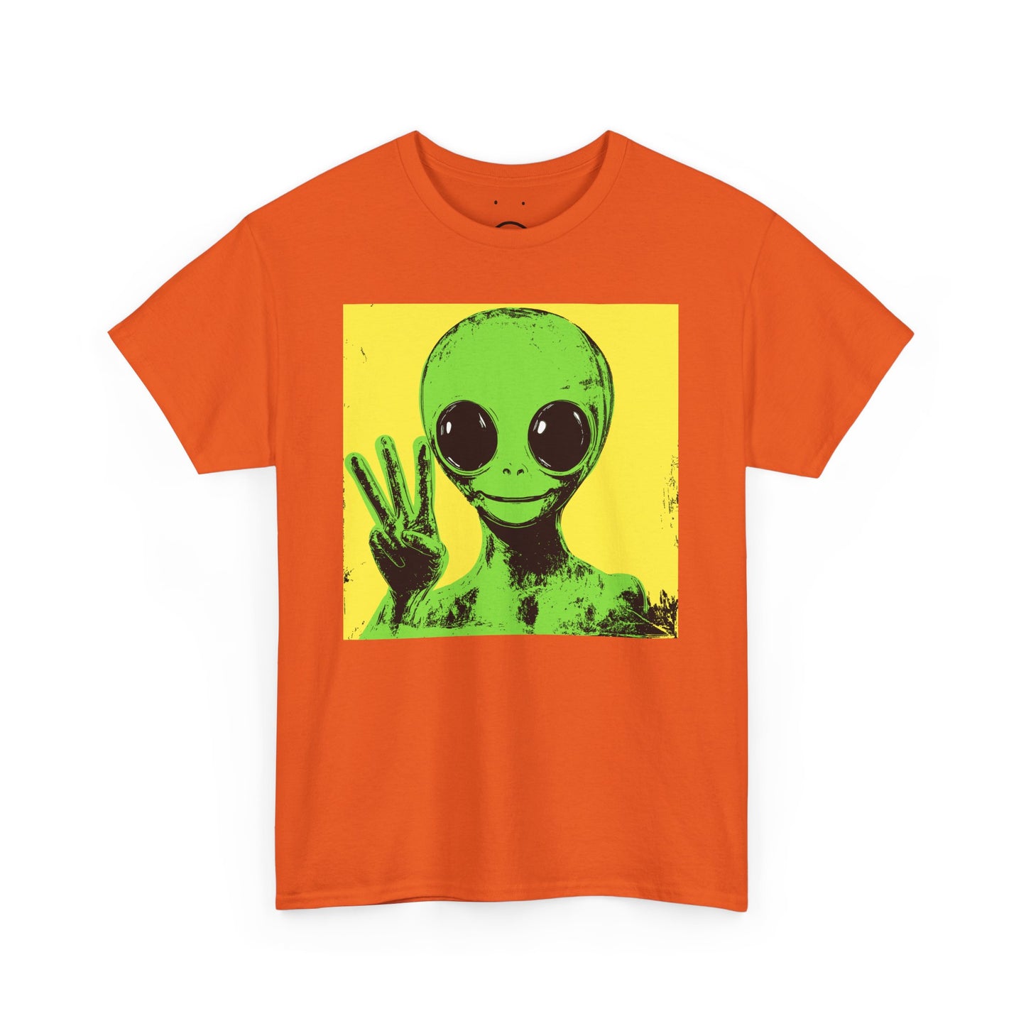 warhol alien who doesn't understand a peace sign tee