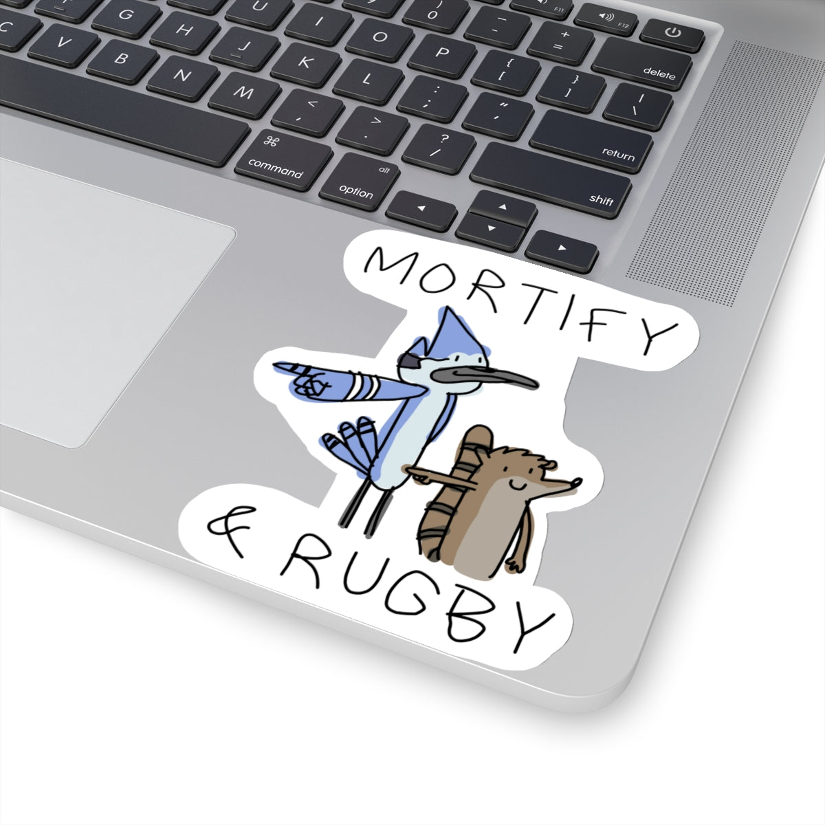 mortify and rugby sticker