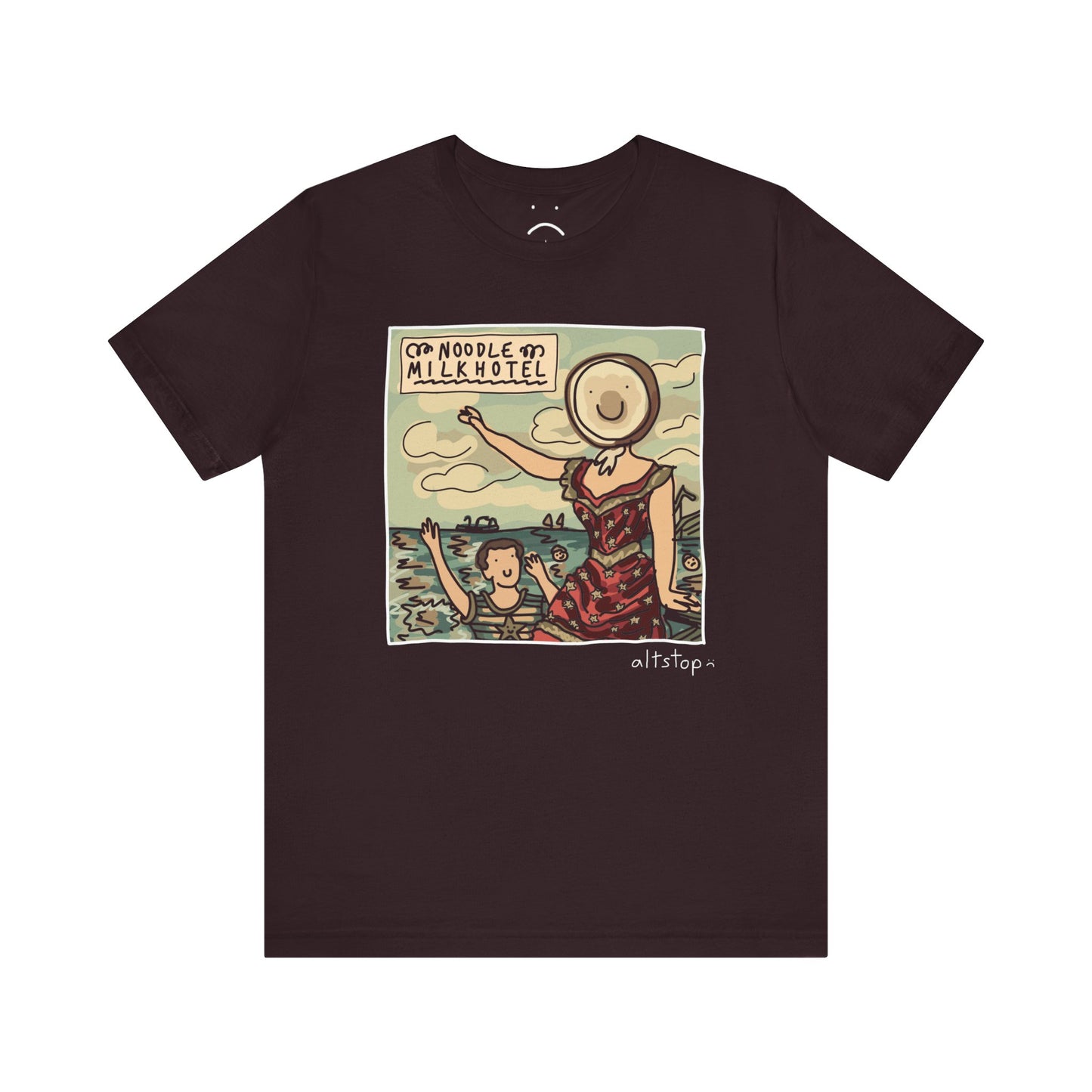 noodle milk hotel over the beach day deluxe tee