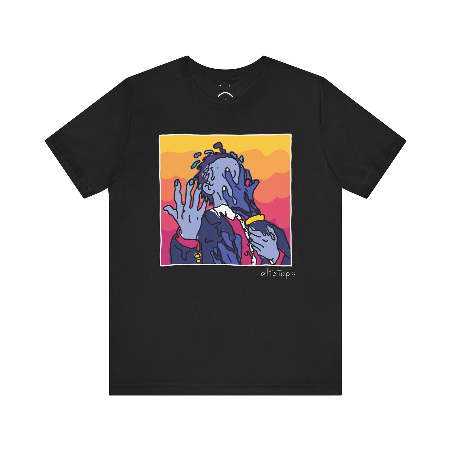 melting purple man deluxe tee