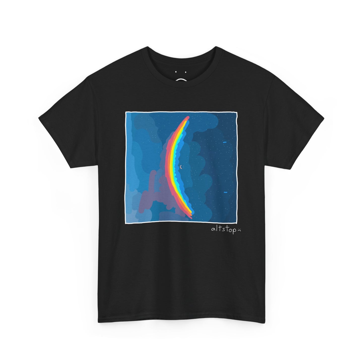 smiley rainbow moon deluxe tee