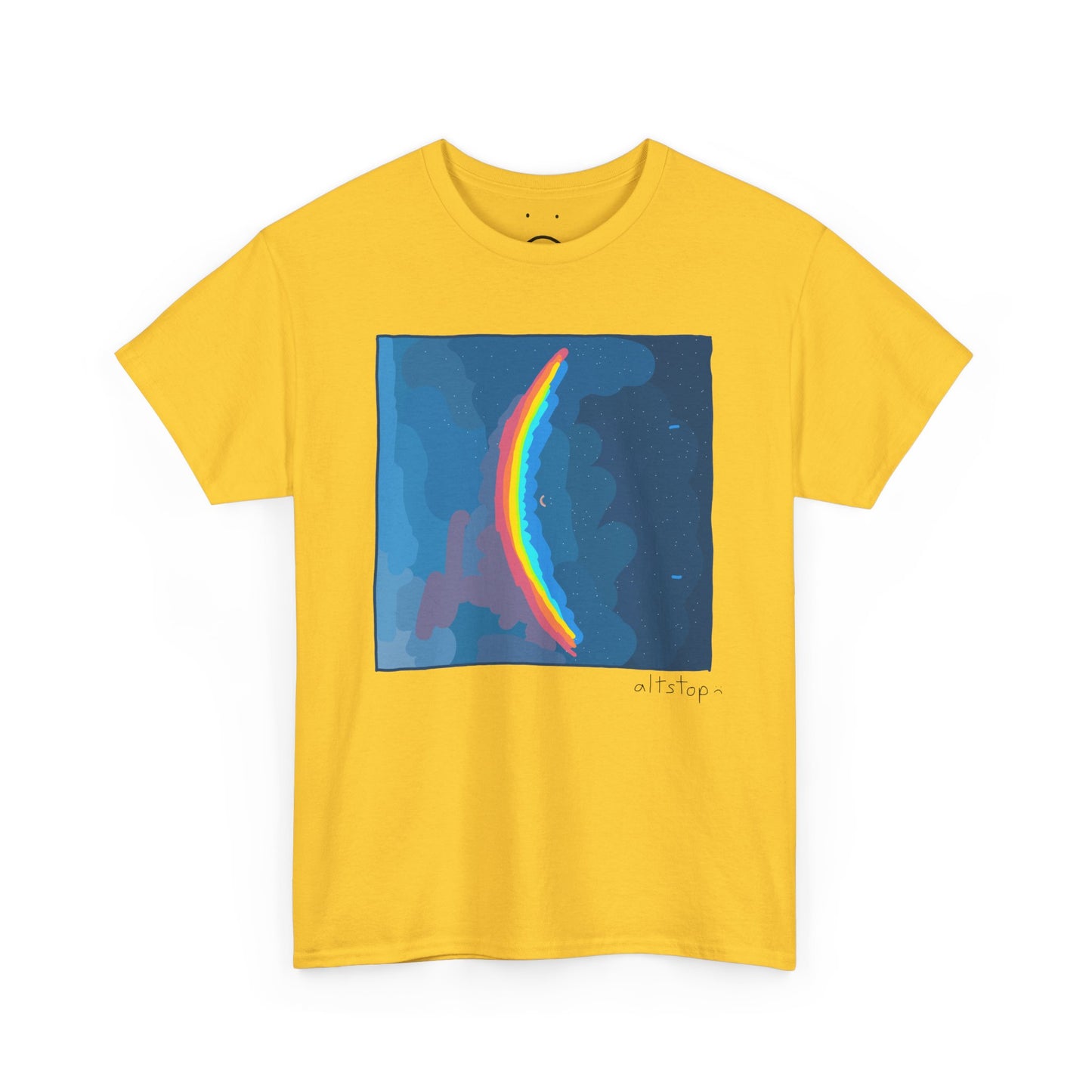 smiley rainbow moon deluxe tee