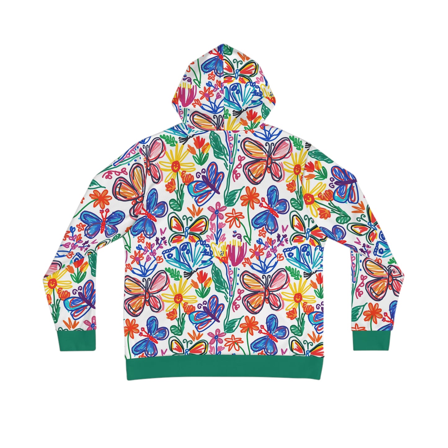 butterfly garden scribbles hoodie