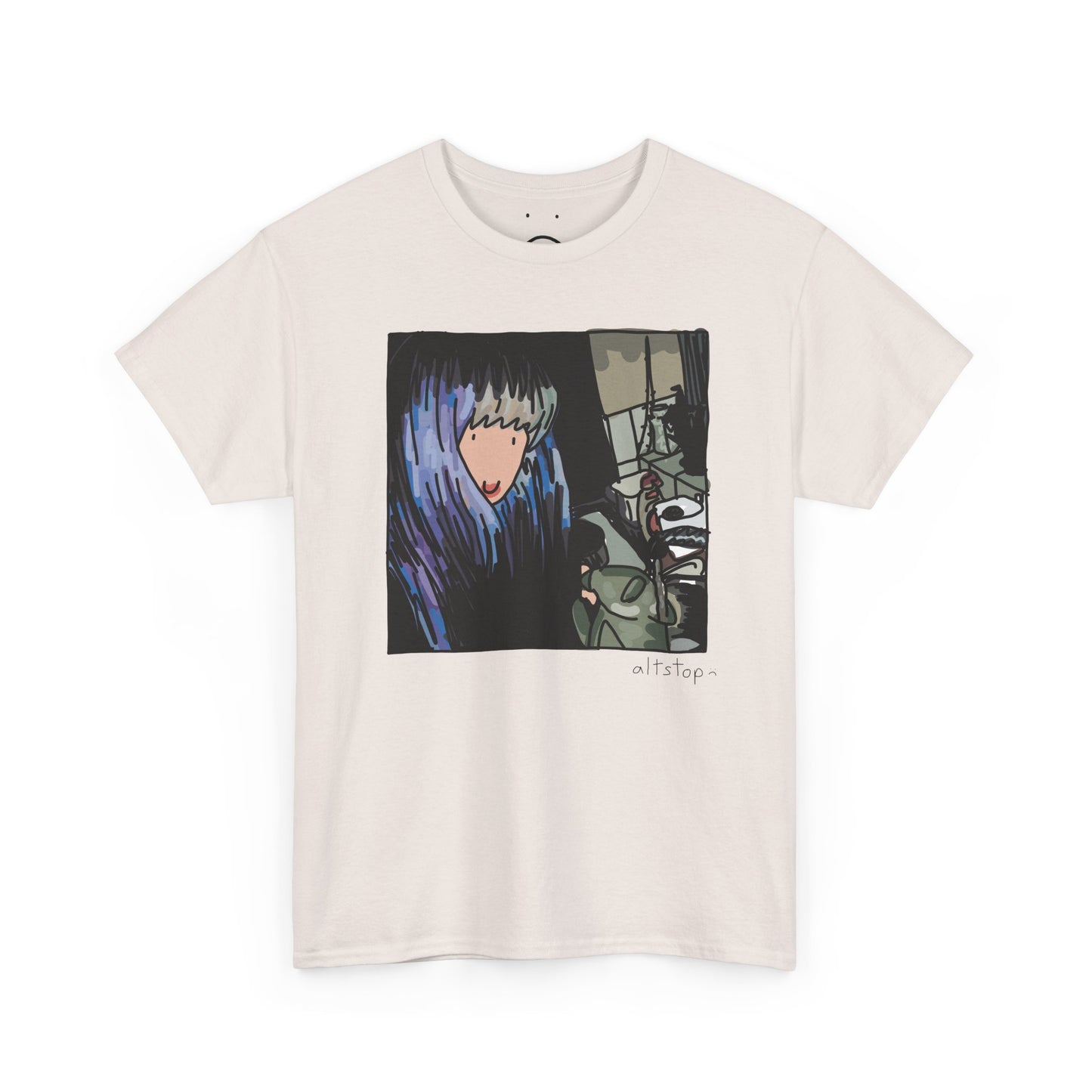 purple haired water drinker deluxe tee