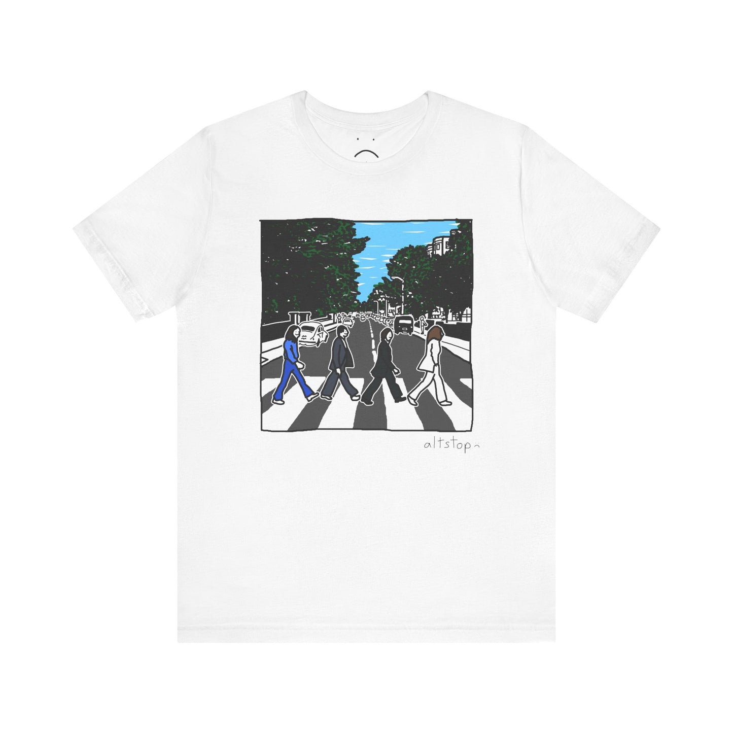 four brits in the crosswalk deluxe tee