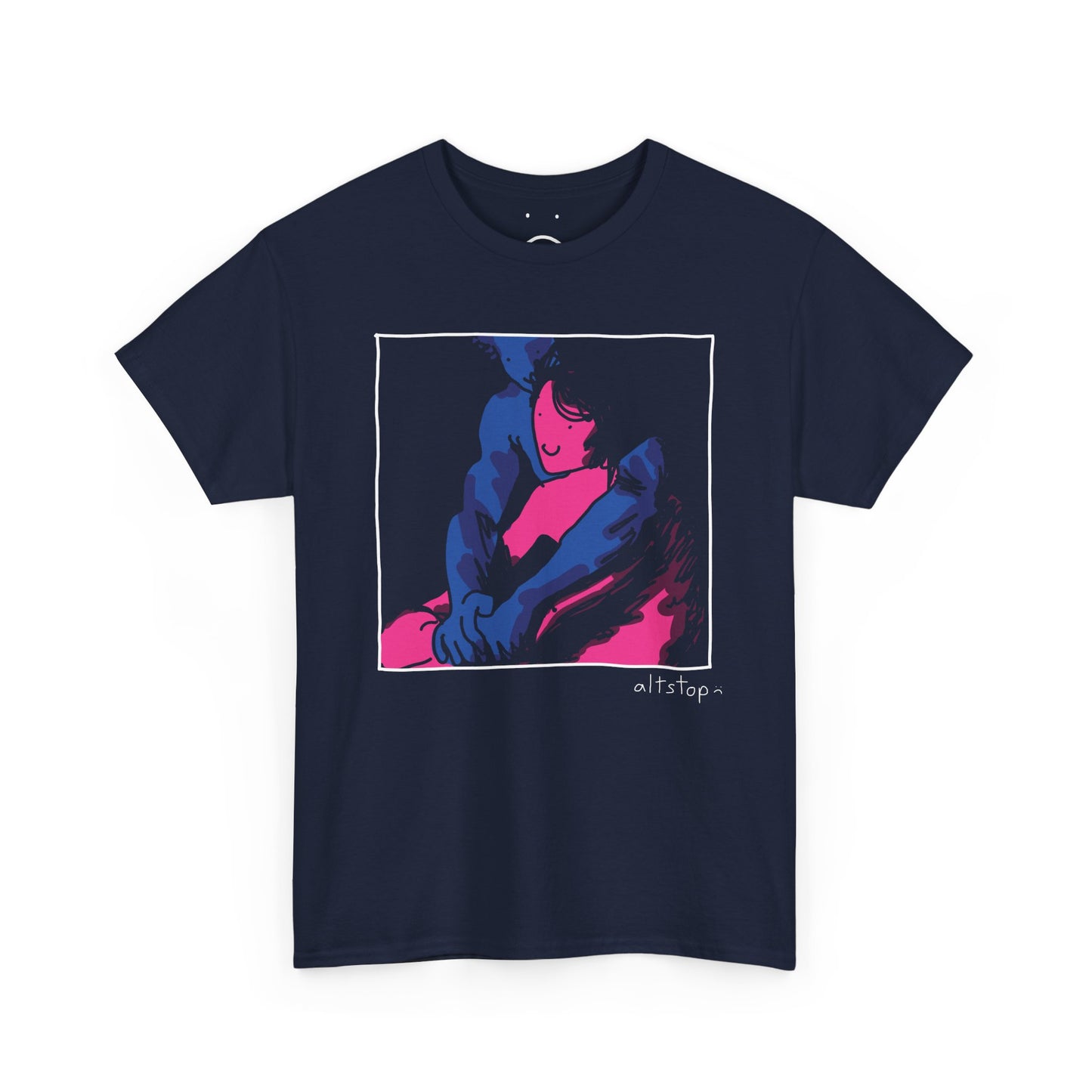blue man pink woman deluxe tee