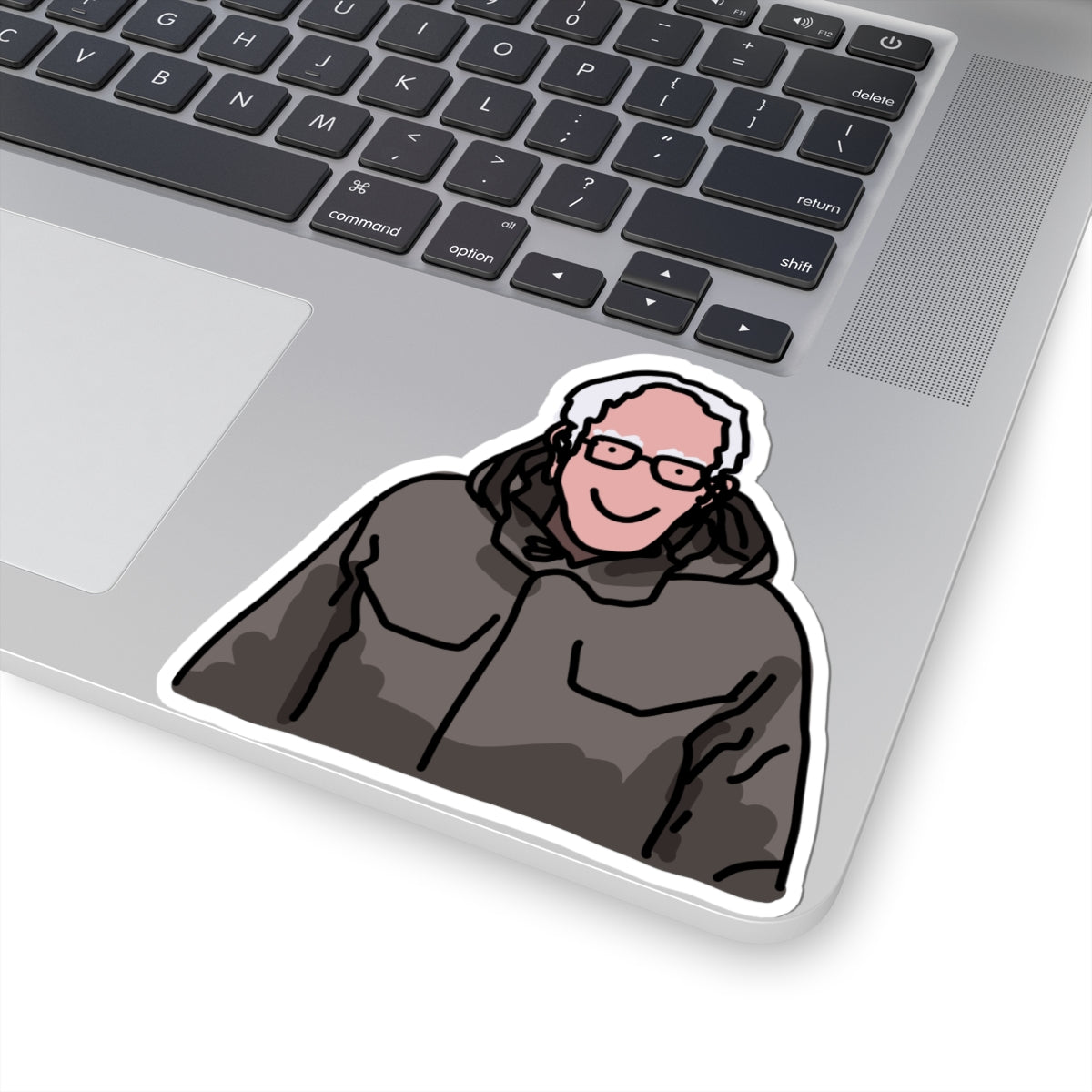 elderly man in need of finances sticker