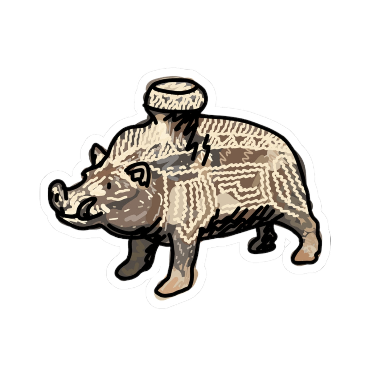etruscan boar vessel sticker