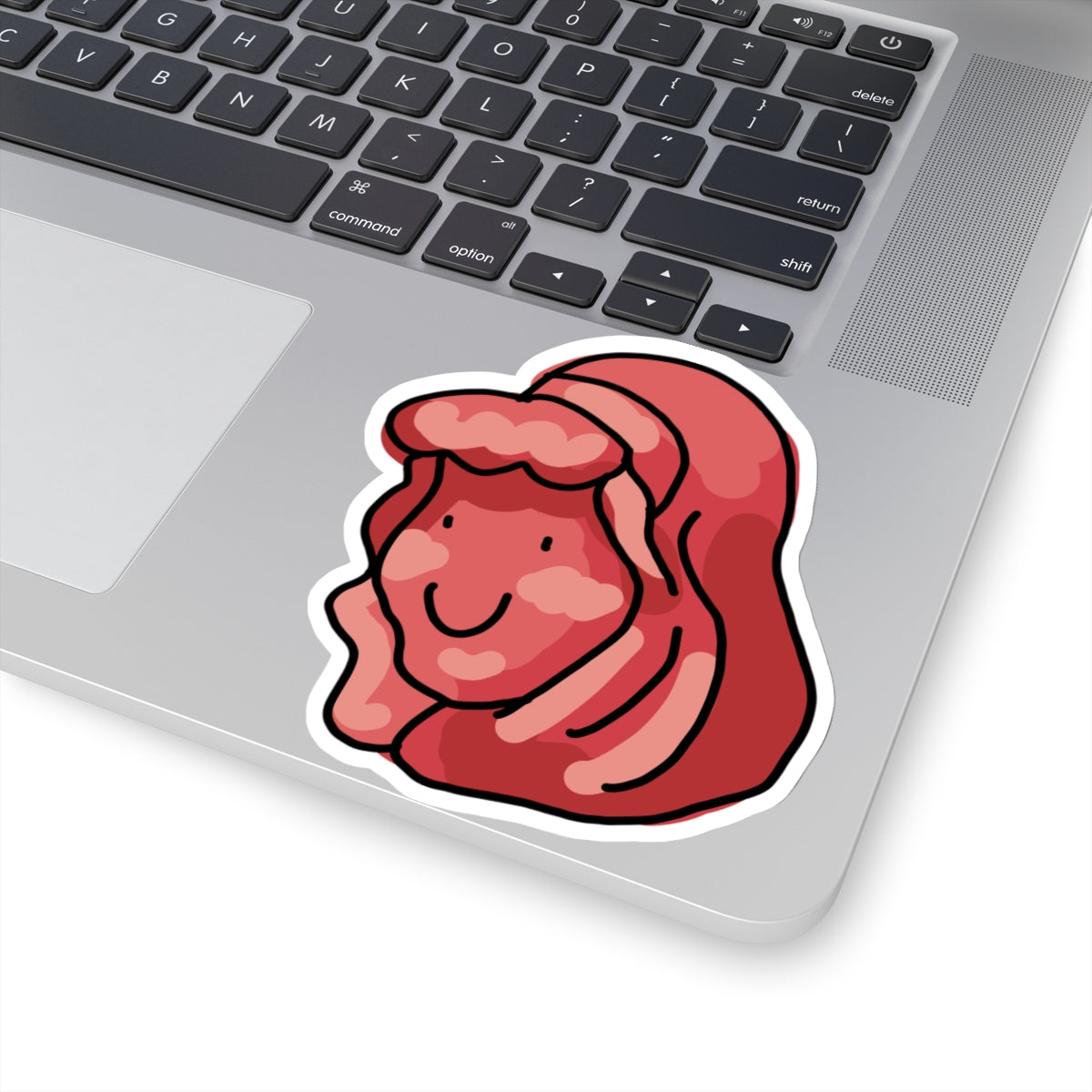 red hair girl froot snack sticker