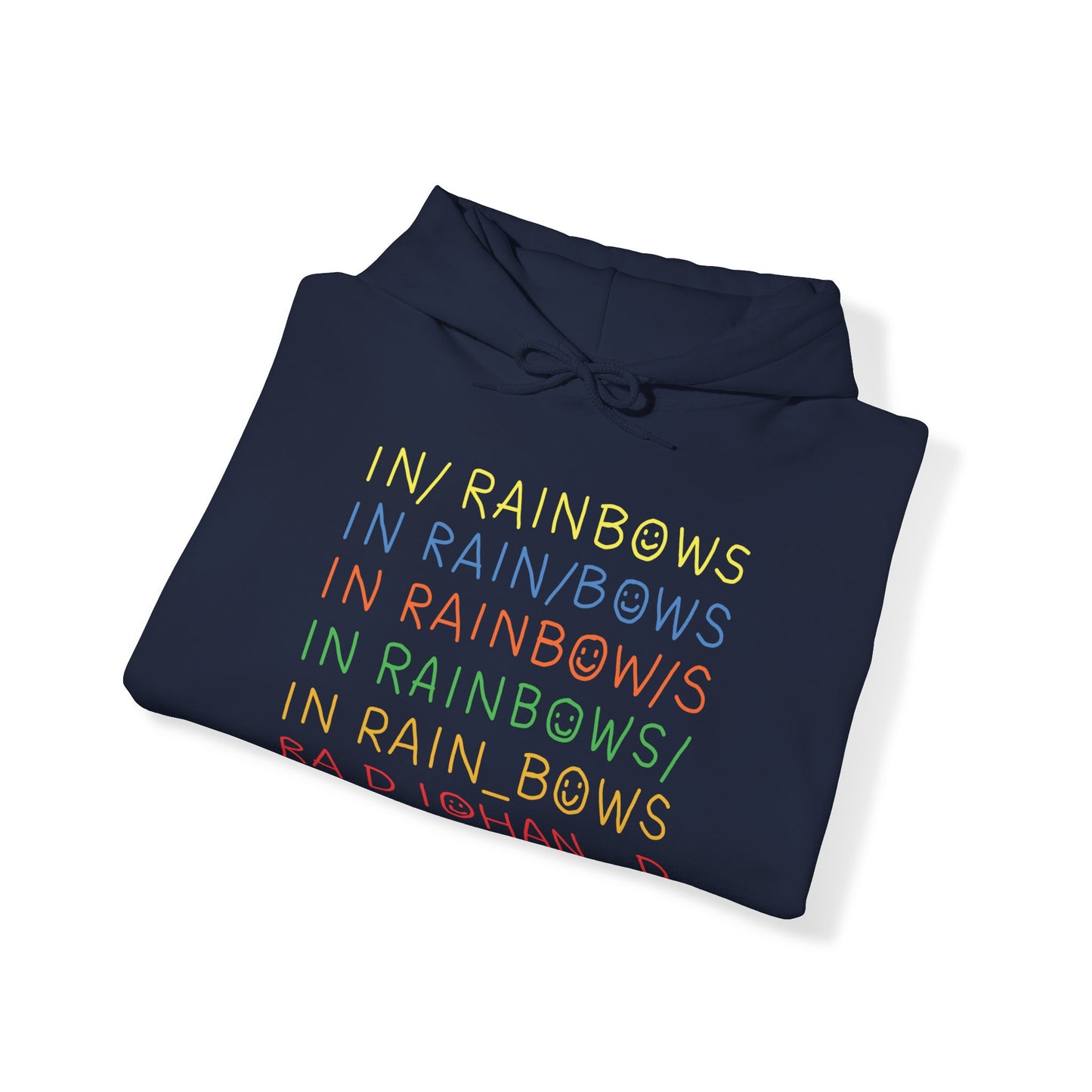 in rainbows hoodie