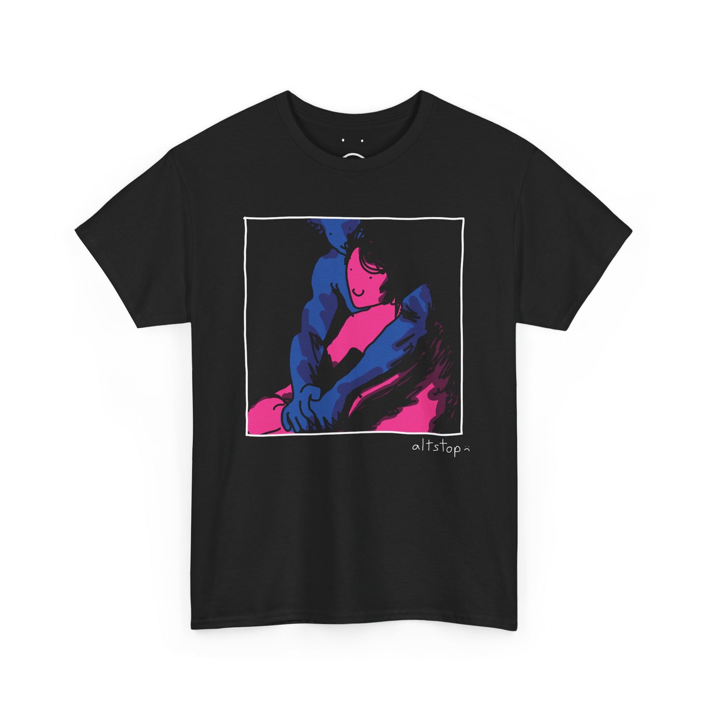 blue man pink woman deluxe tee