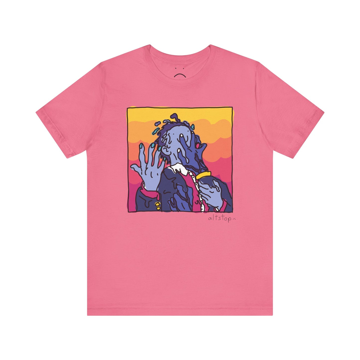 melting purple man deluxe tee