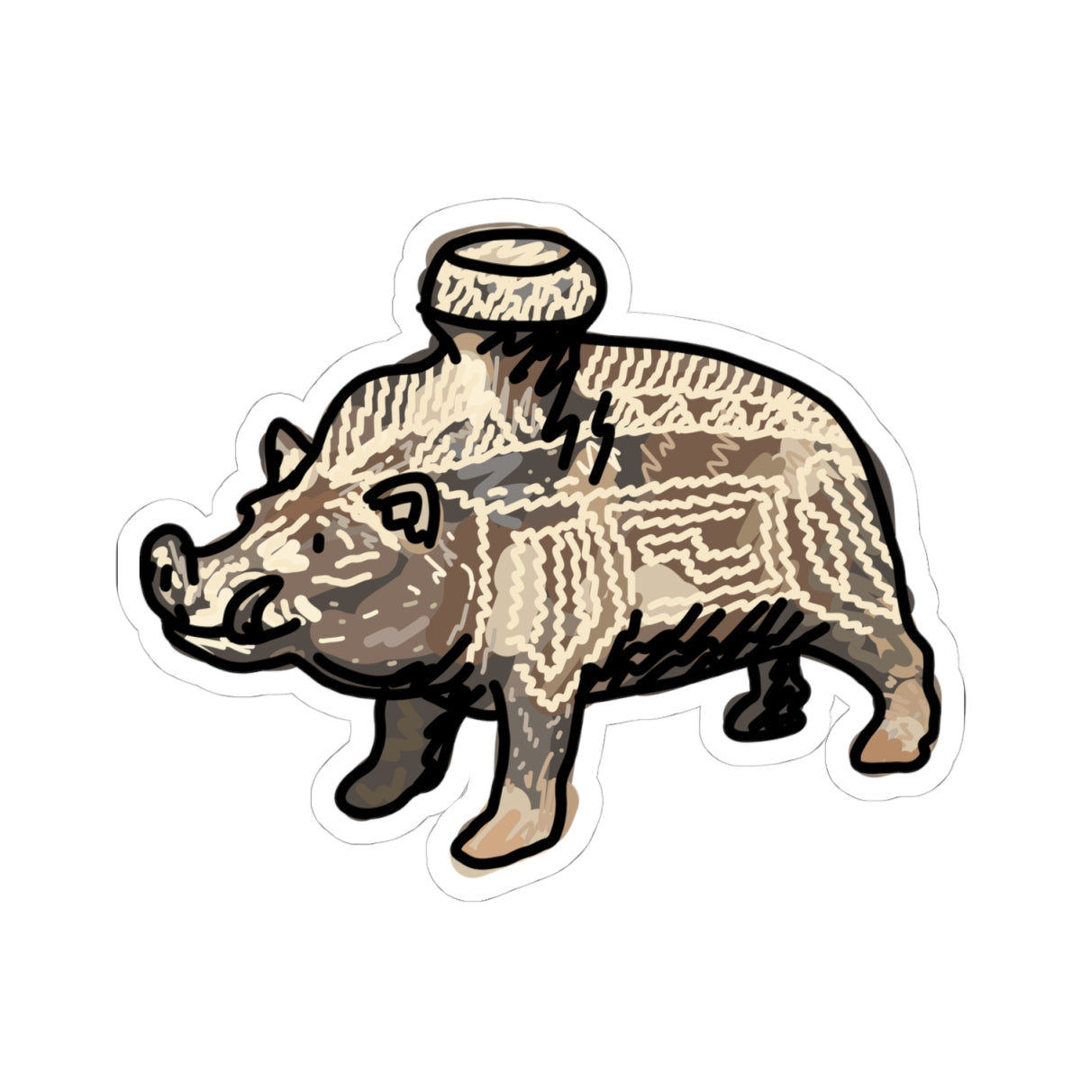 etruscan boar vessel sticker