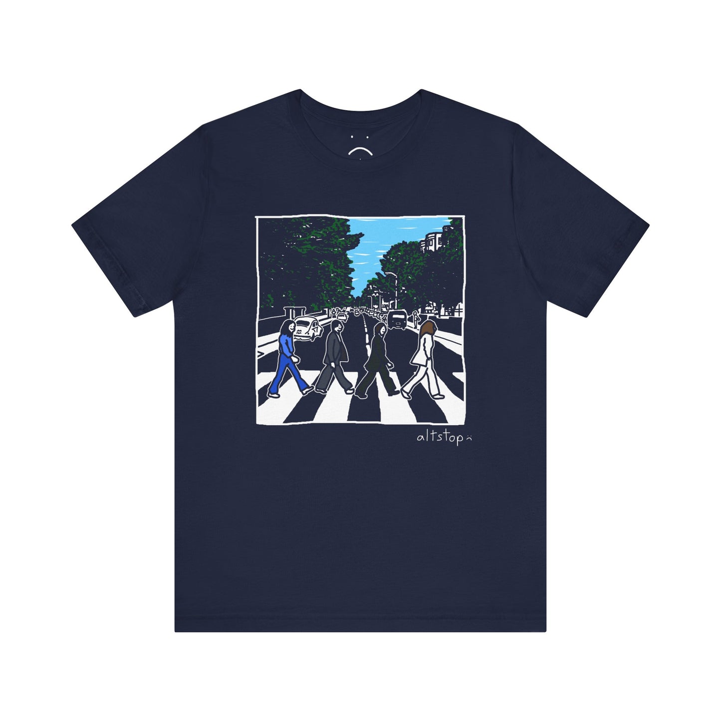 four brits in the crosswalk deluxe tee