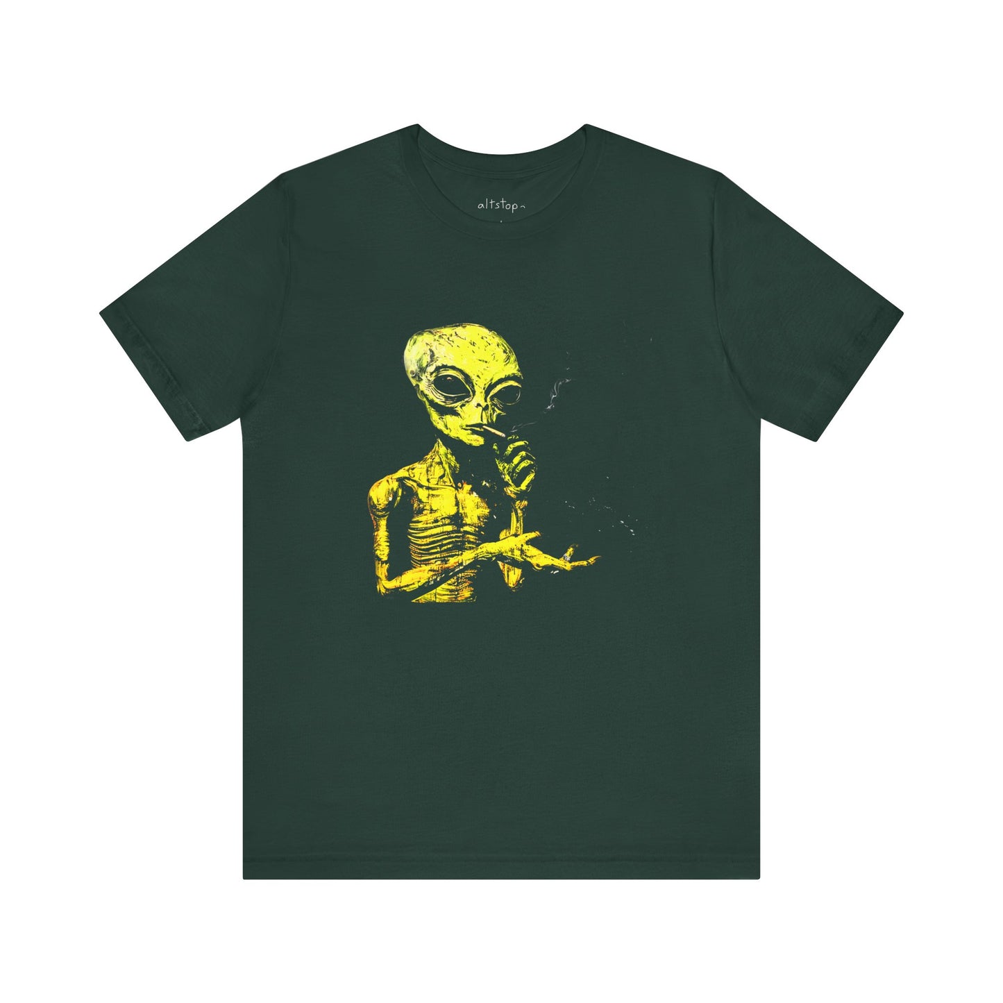 cigarette smoking alien tee
