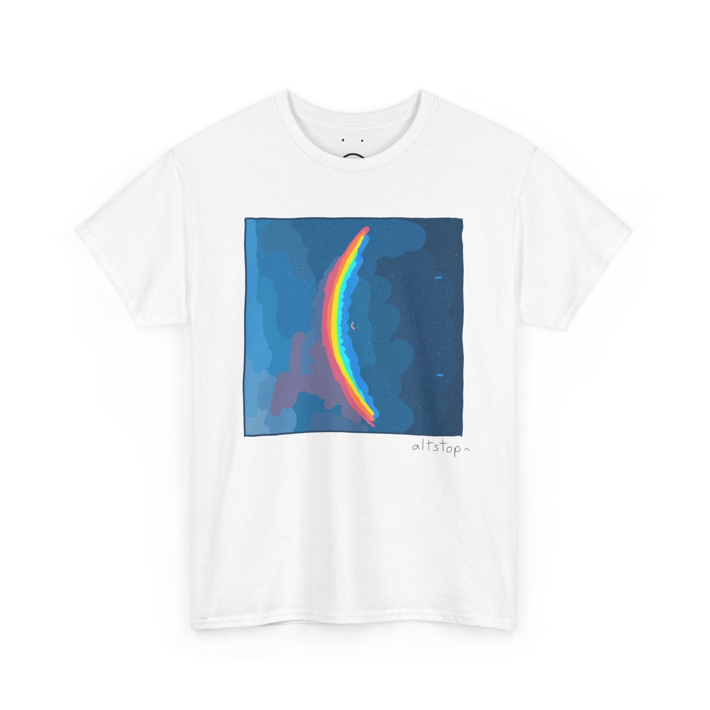 smiley rainbow moon deluxe tee