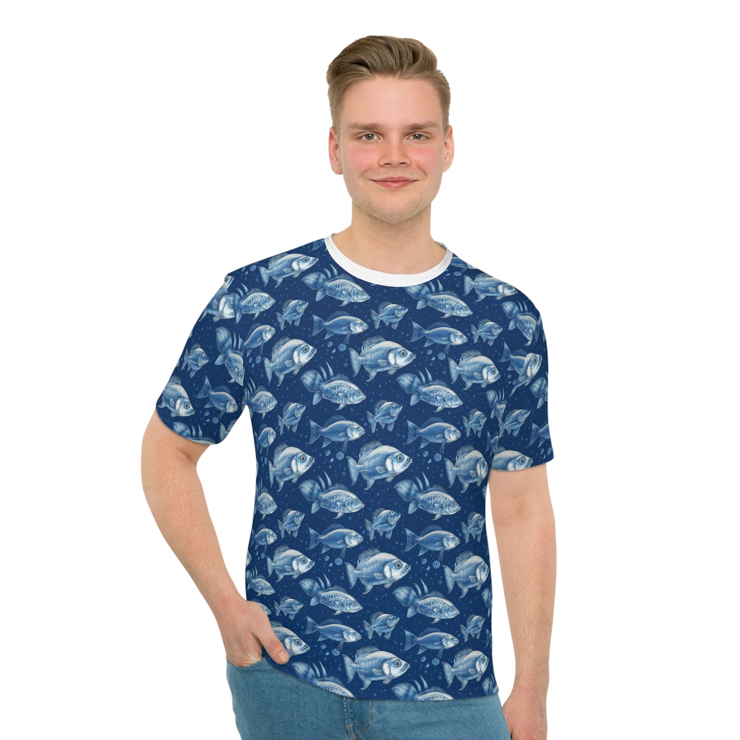 blue fish tee