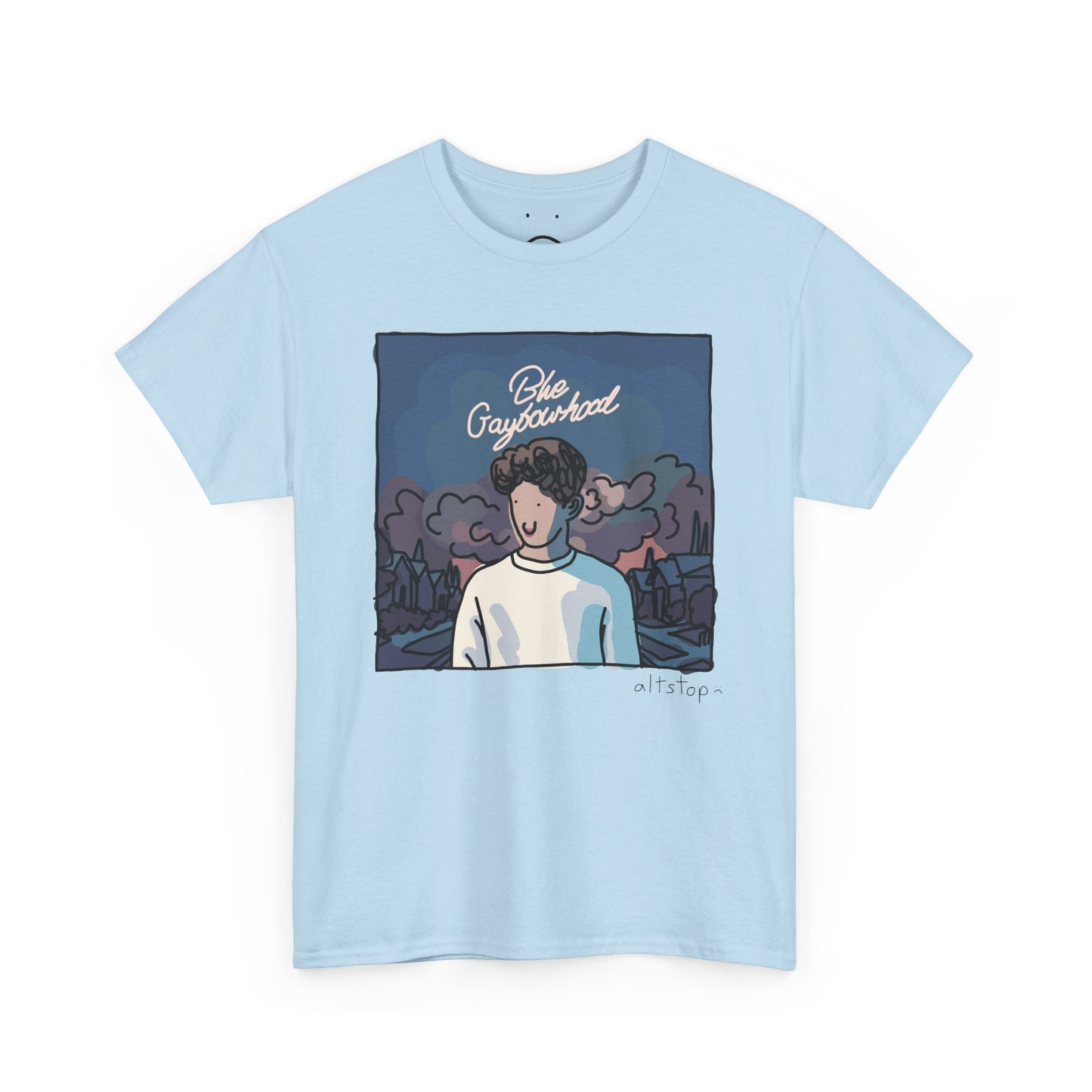 blue gaybourhood deluxe tee