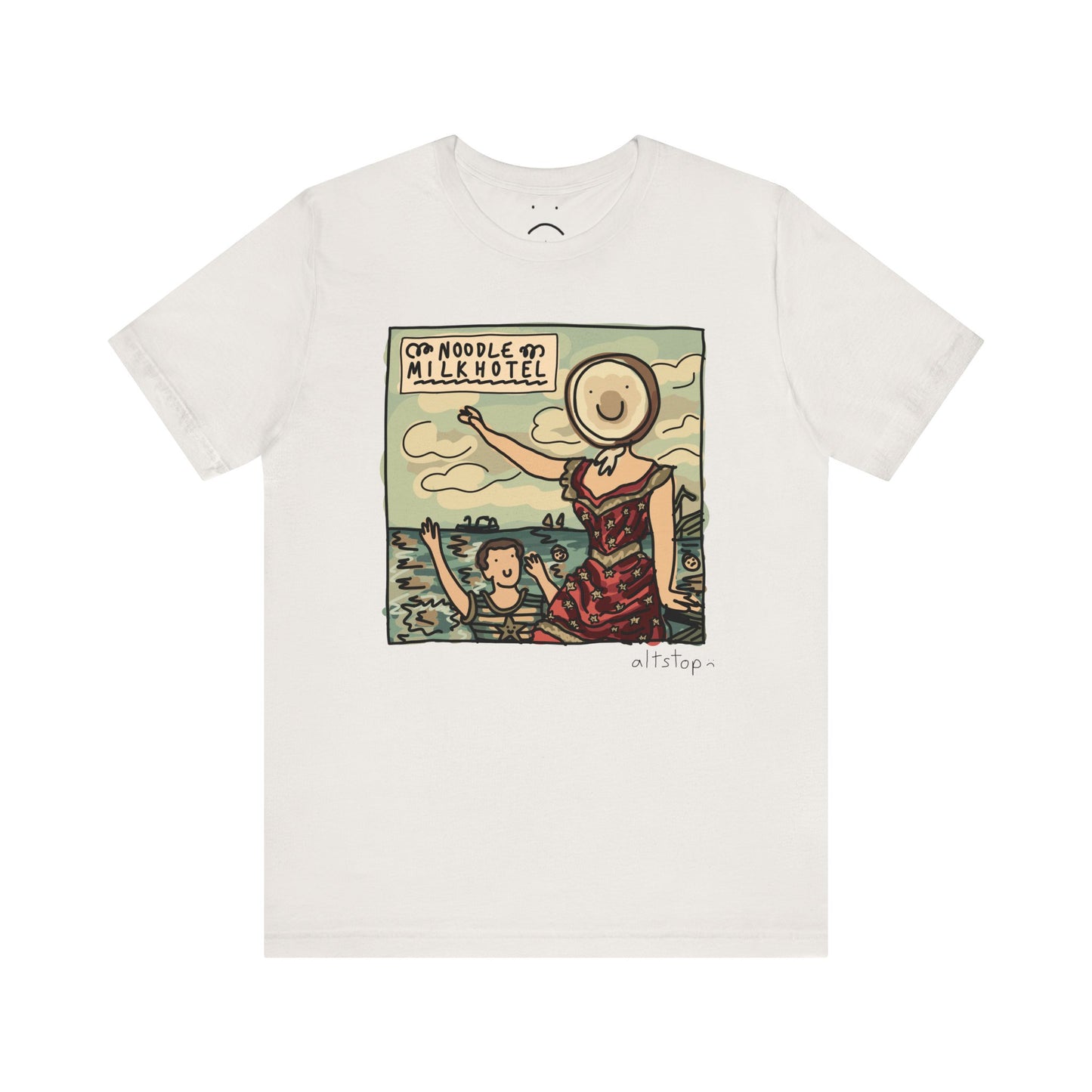 noodle milk hotel over the beach day deluxe tee
