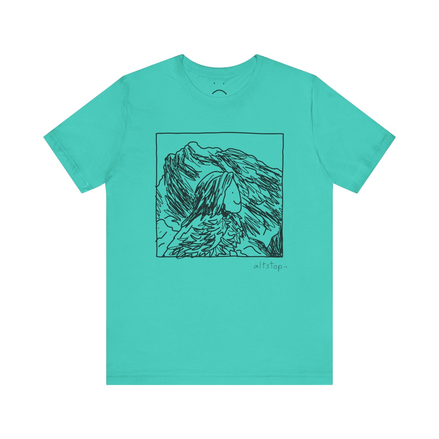 blue hair lands tee