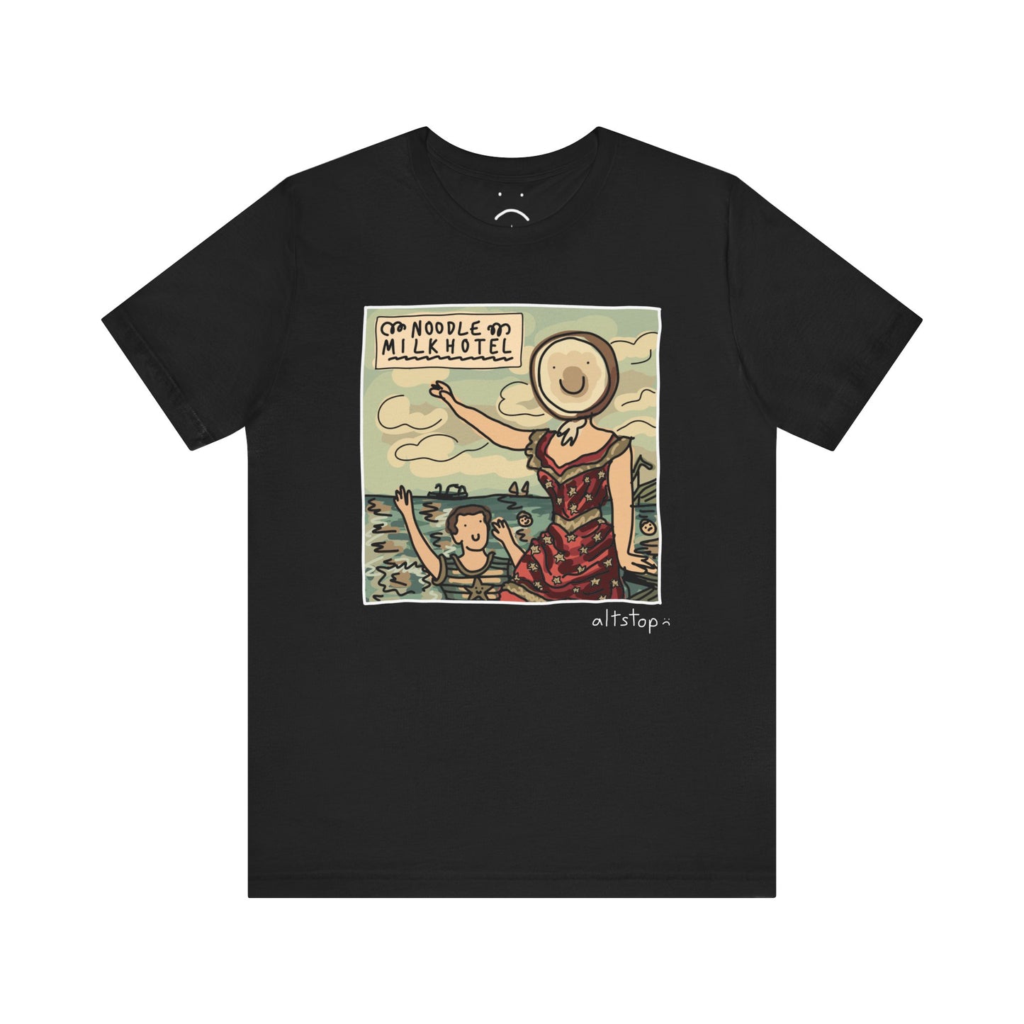 noodle milk hotel over the beach day deluxe tee