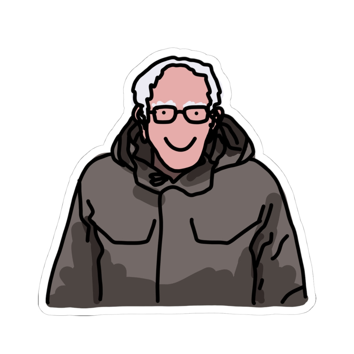 elderly man in need of finances sticker
