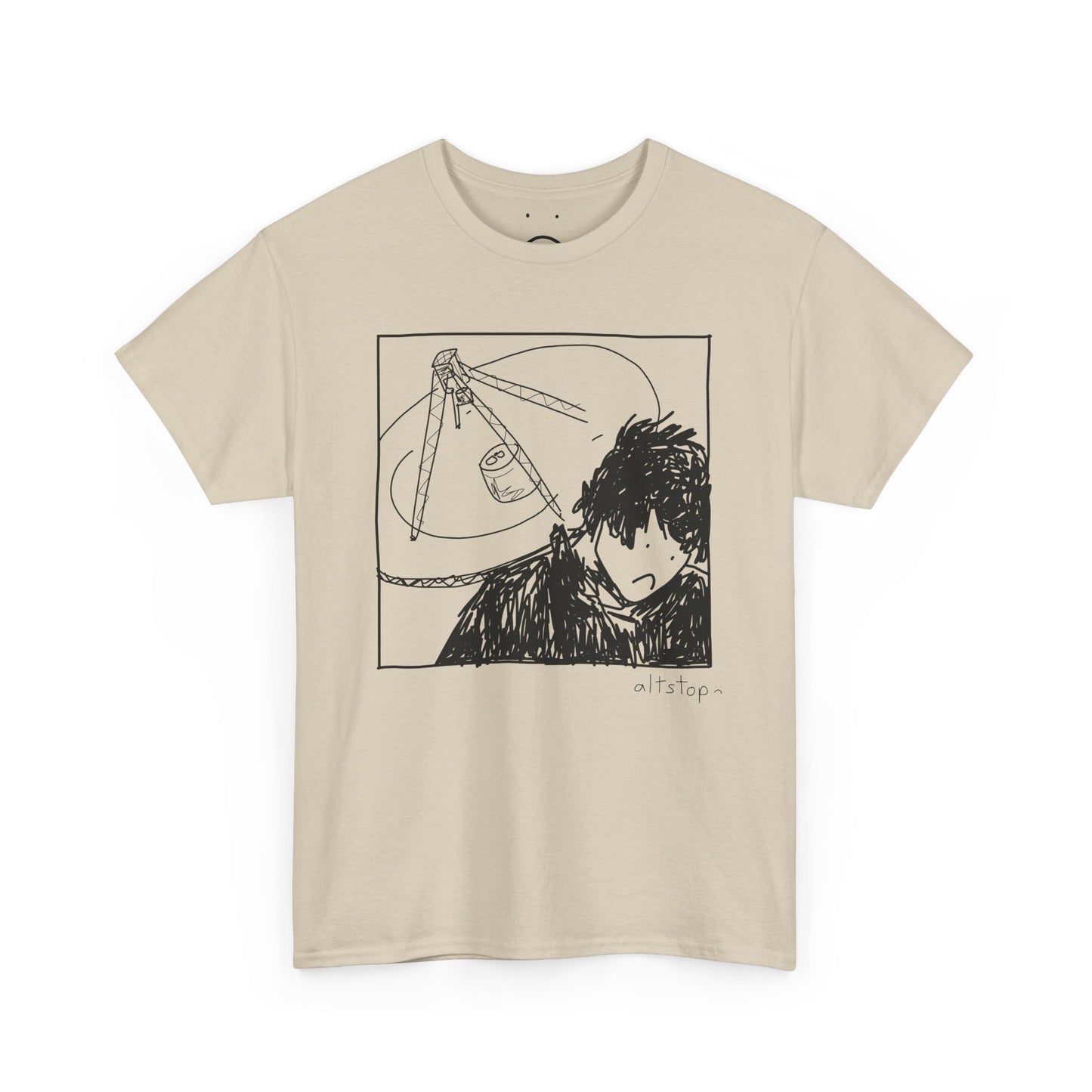 sad boi with a satellite dish tee