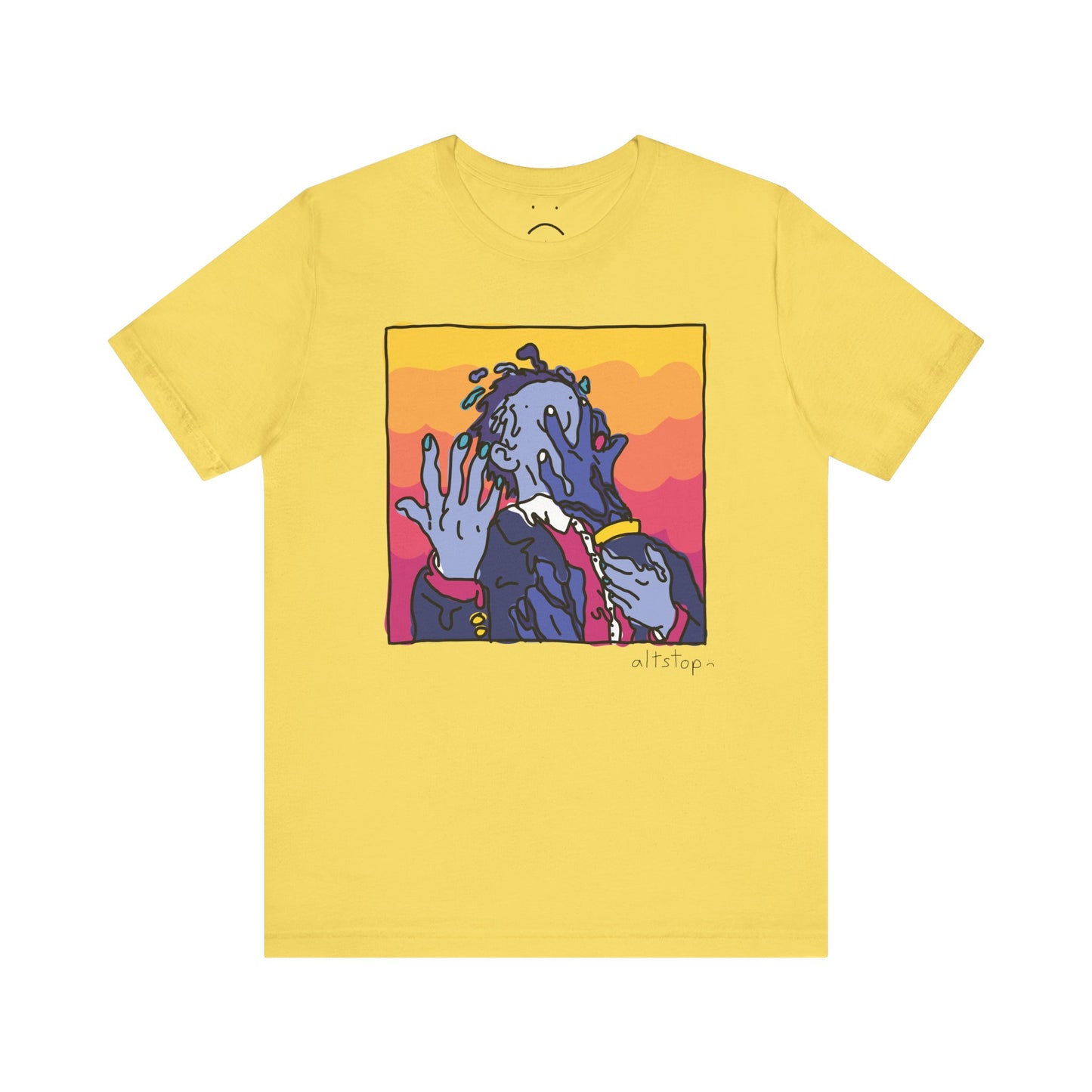 melting purple man deluxe tee