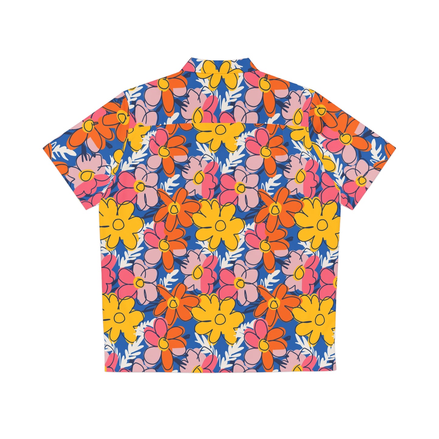 floral hawaiian button-down shirt