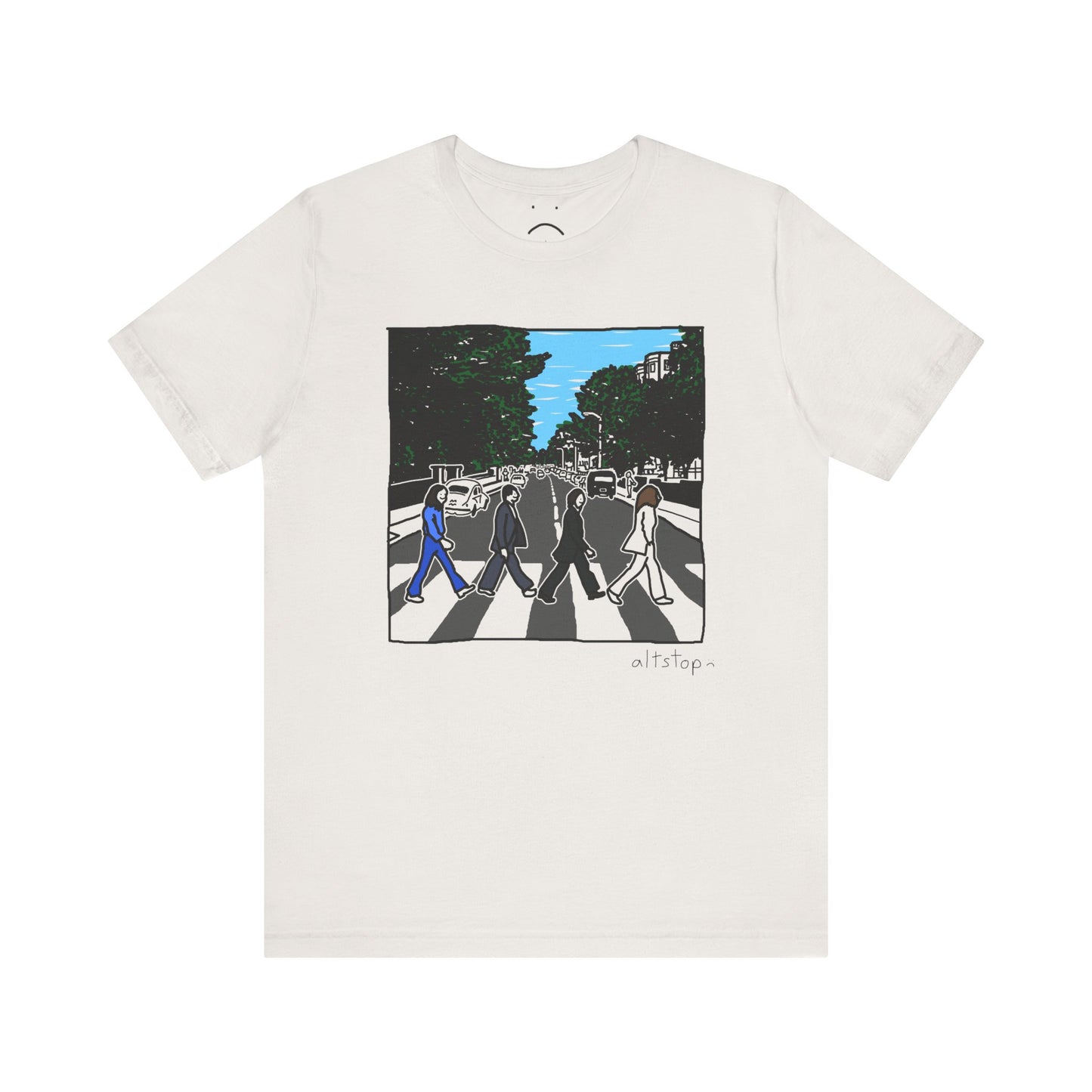 four brits in the crosswalk deluxe tee