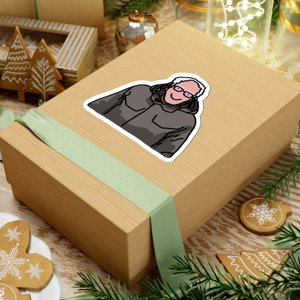 elderly man in need of finances sticker