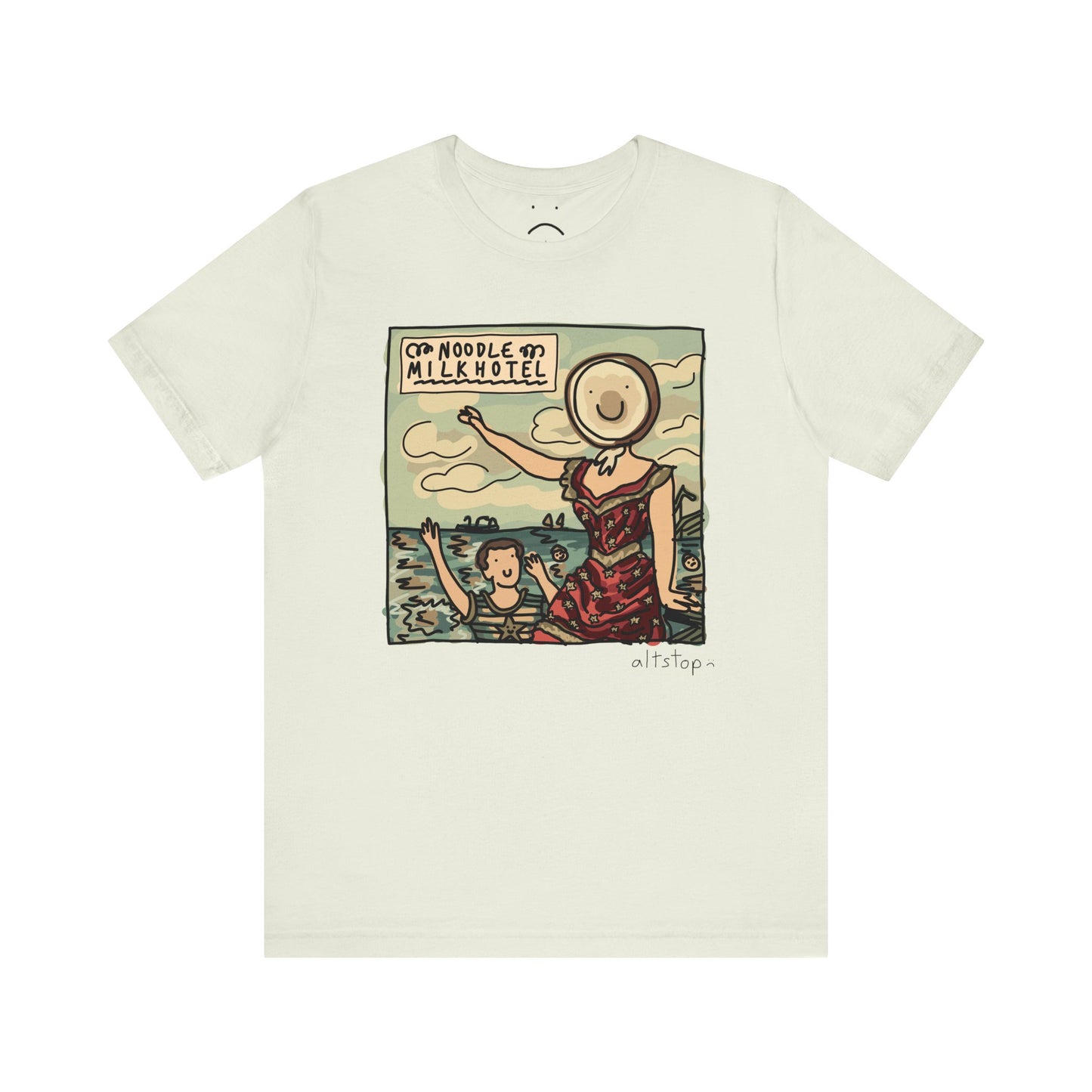 noodle milk hotel over the beach day deluxe tee