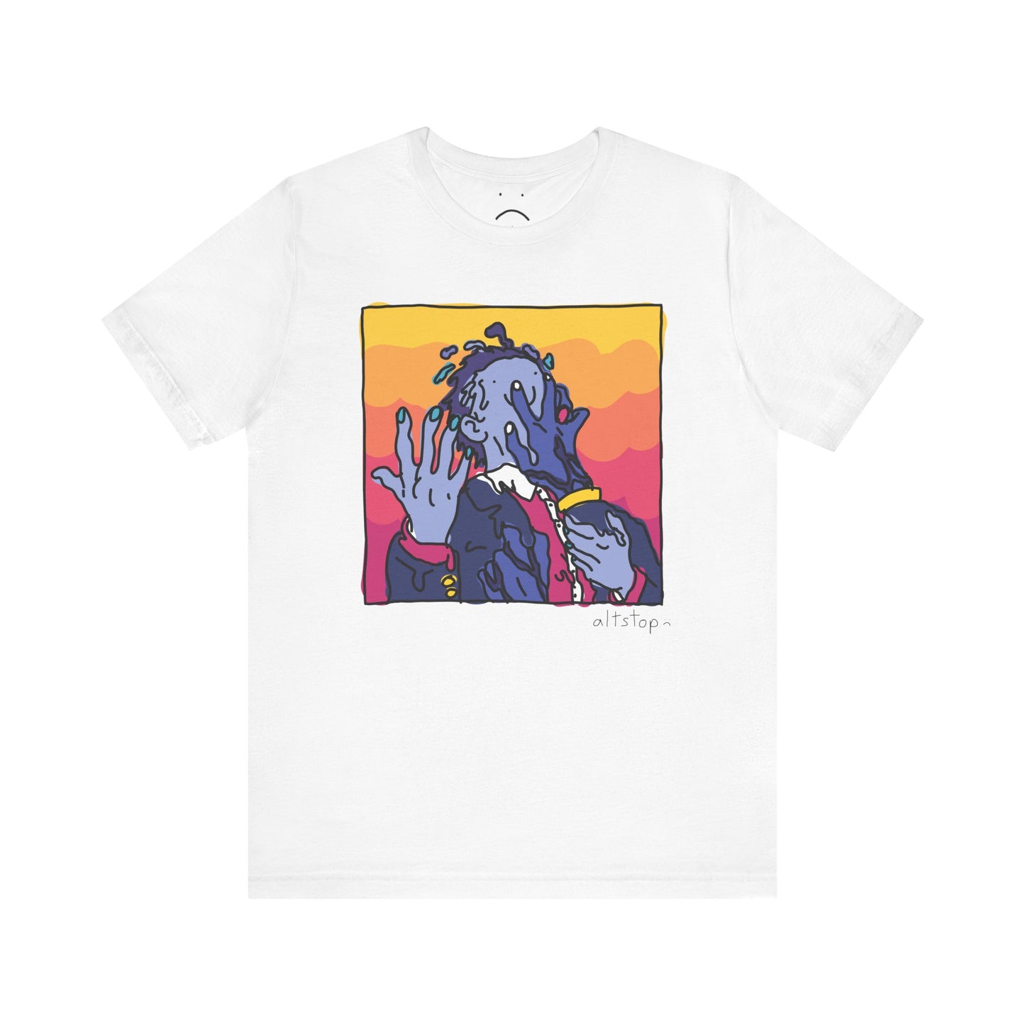 melting purple man deluxe tee