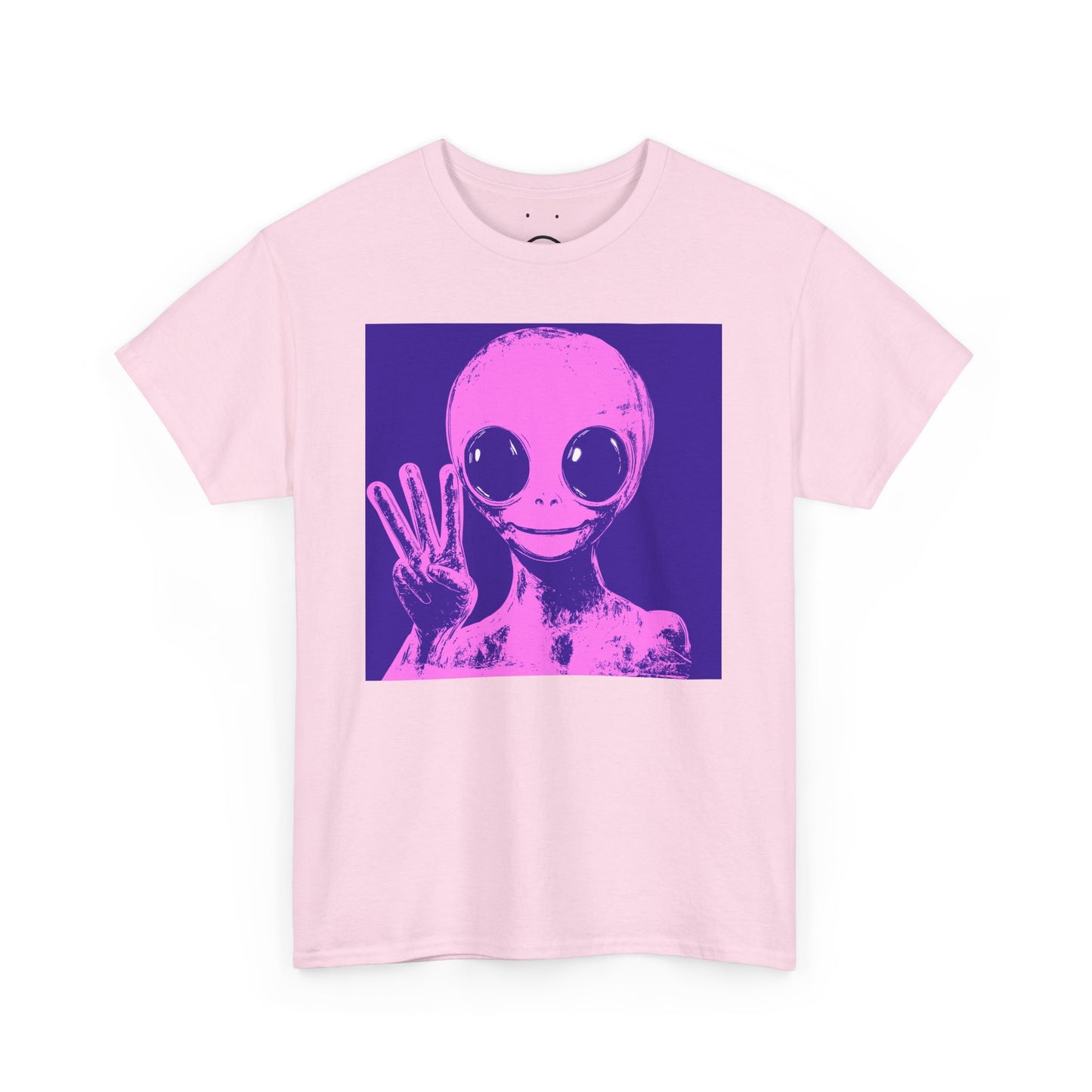 warhol alien who doesn't understand a peace sign tee
