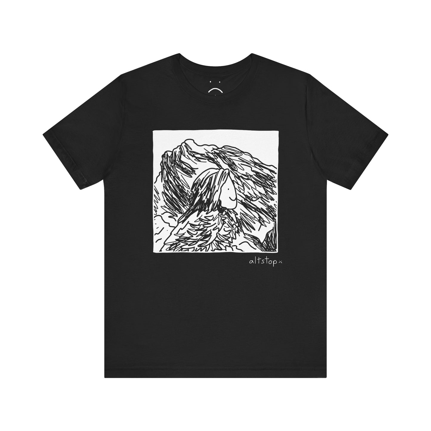 blue hair lands tee