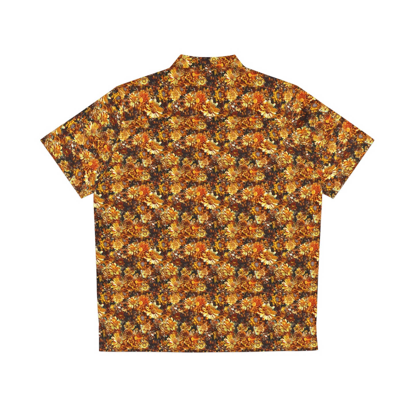 golden flower garden button-down shirt
