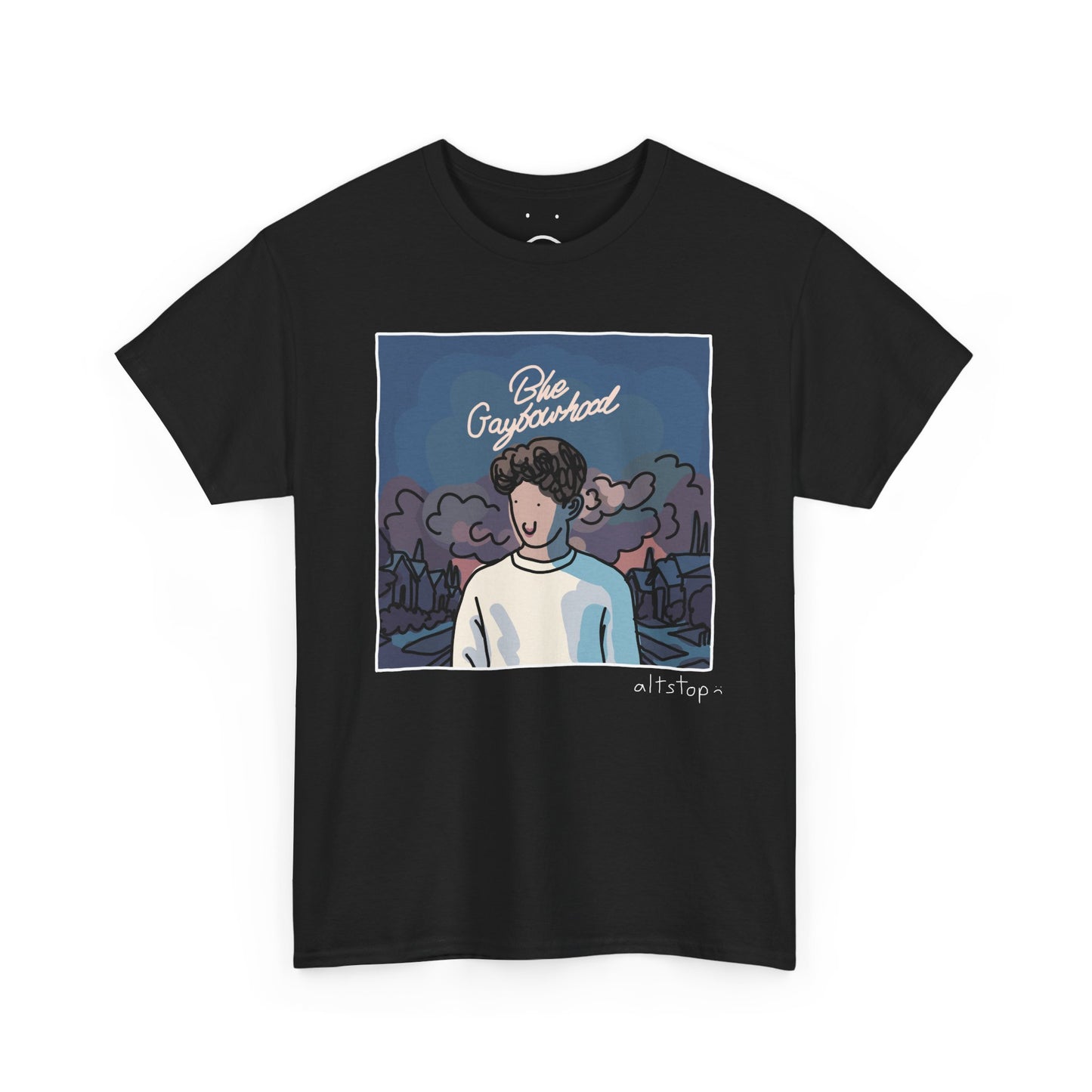 blue gaybourhood deluxe tee